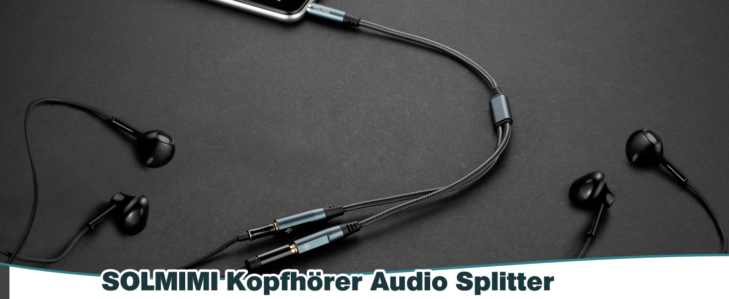 Headset Y-Adapter TRRS Stecker 4-polig Zu 2x Buchse 3-polig 3