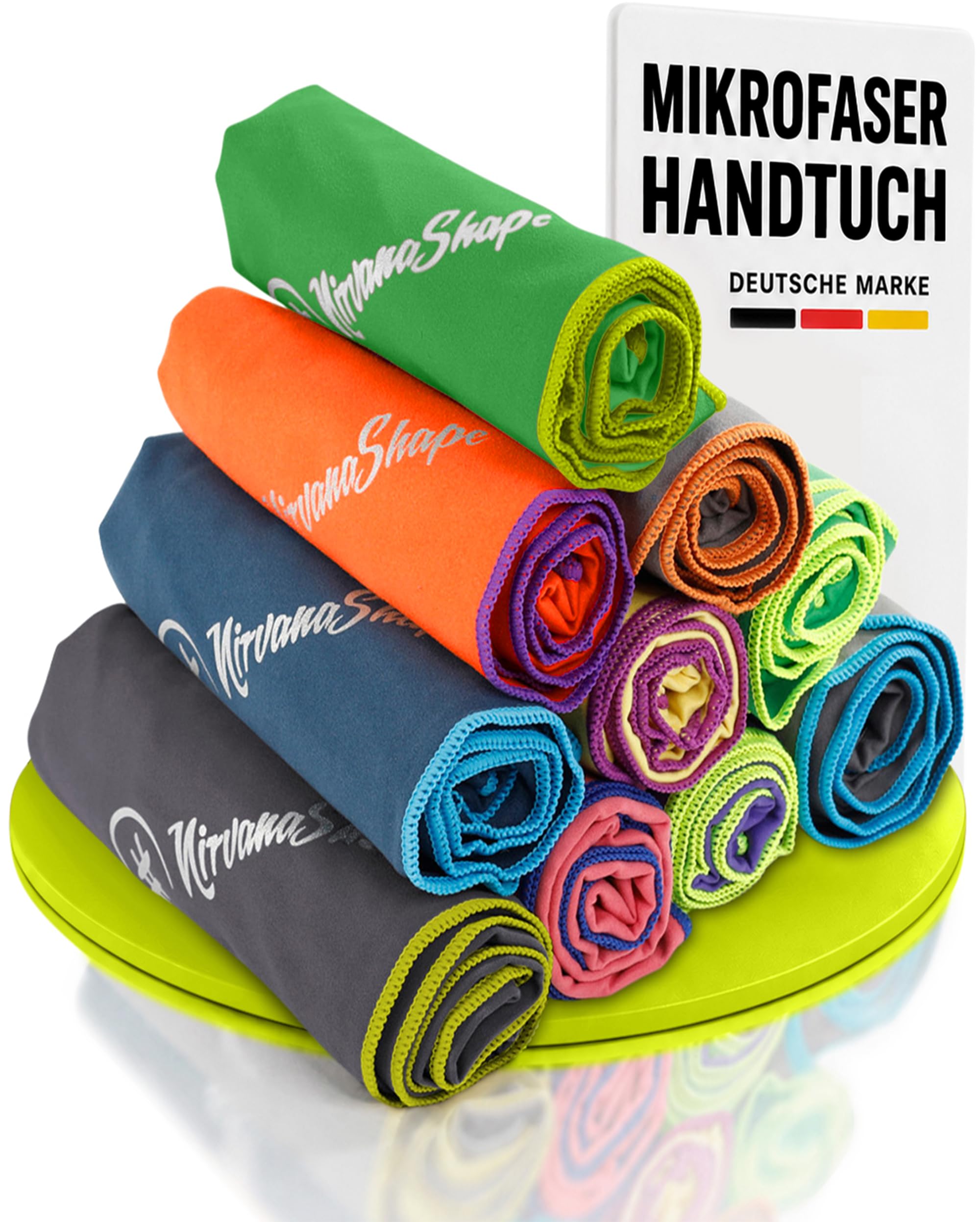 NirvanaShape Mikrofaser Handtuch - Reisehandtuch, Badetuch für Urlauber - kompakte, schnelltrocknende Microfaser Handtücher als Strandtuch, Sporthandtuch - für Reisen, Camping, Sport - 100 x 50 cm