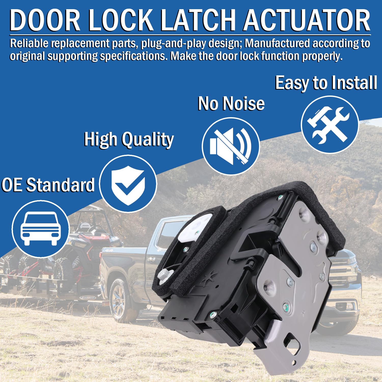 Qagea Rear Right Passenger Side Door Lock Latch Actuator Motor - Electric Child Lock - Fits for Chevy Cruze Suburban Silverado Tahoe GMC Sierra Yukon, Replaces 13507132 13597803 13597524