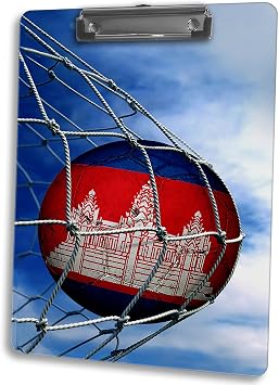Vibrant Double-Sided Dry Erase Clipboard for Coaches, Teachers, and More - Flag of Cambodia Cambodian - Soccer Design