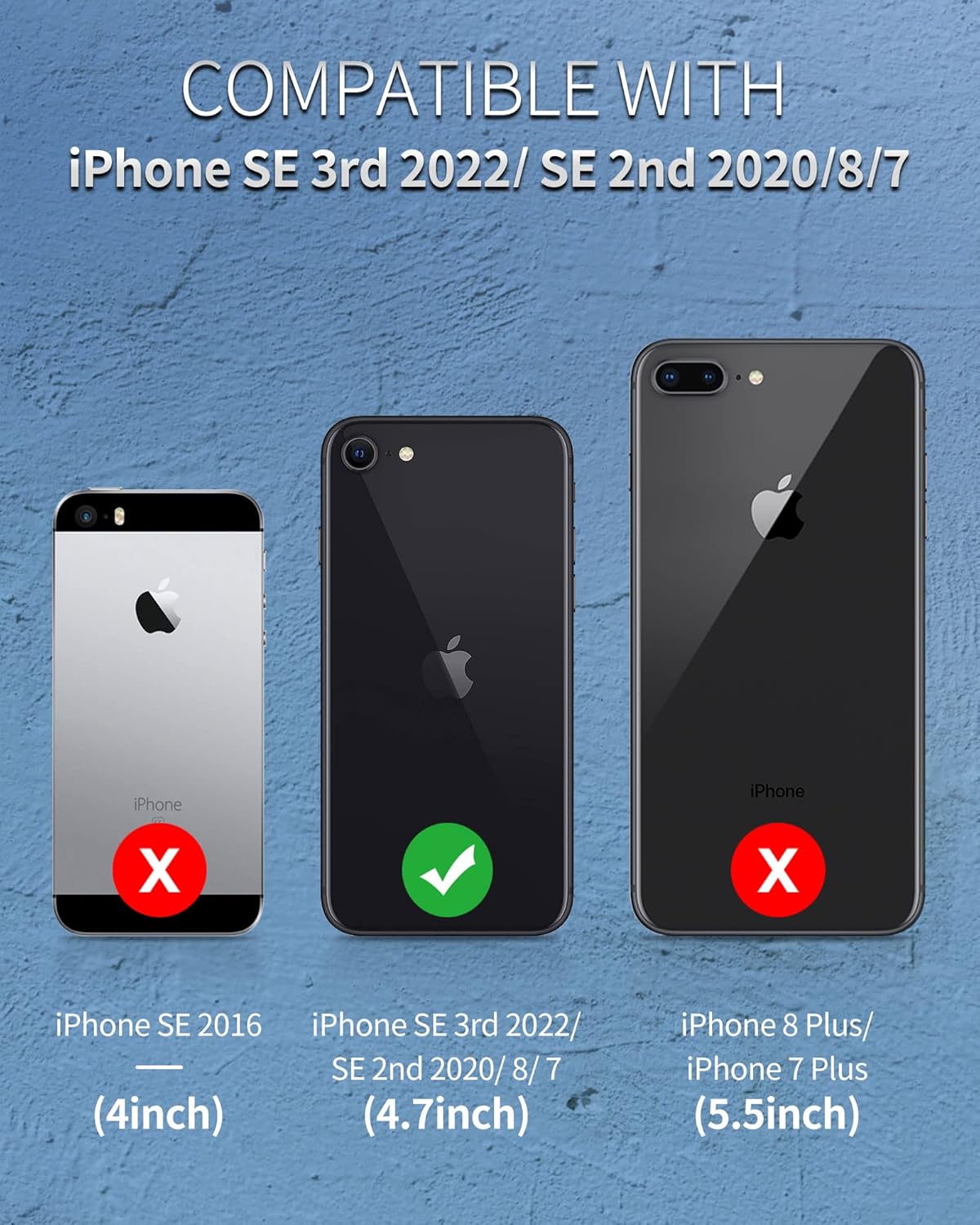 SPORTLINK Waterproof Case for iPhone SE 3rd 2022/iPhone SE 2nd 2020/iPhone 7/8 - Built in Screen Protector Full Body Shockproof Dustproof IP68 Waterproof Case for iPhone SE3/SE2/7/8 Frosted Black