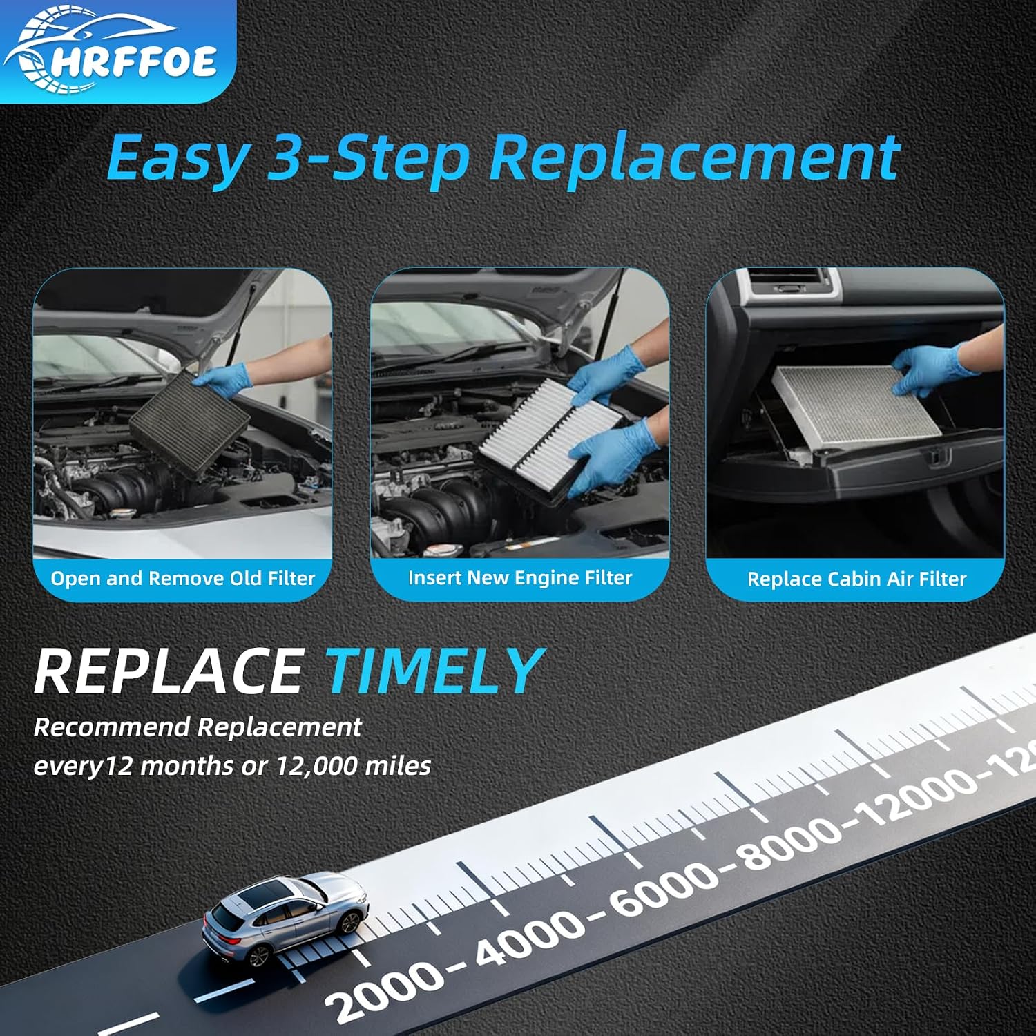17220-6MA-J01 Engine Cabin Air Filter Kit Fit for Honda CRV, Accord Hybrid （2023-2025）, Civic Hybrid 2025, Replace 80291-T5R-A01, 80292-TF0-G01, LX3763 (Not for Gas/Turbo)