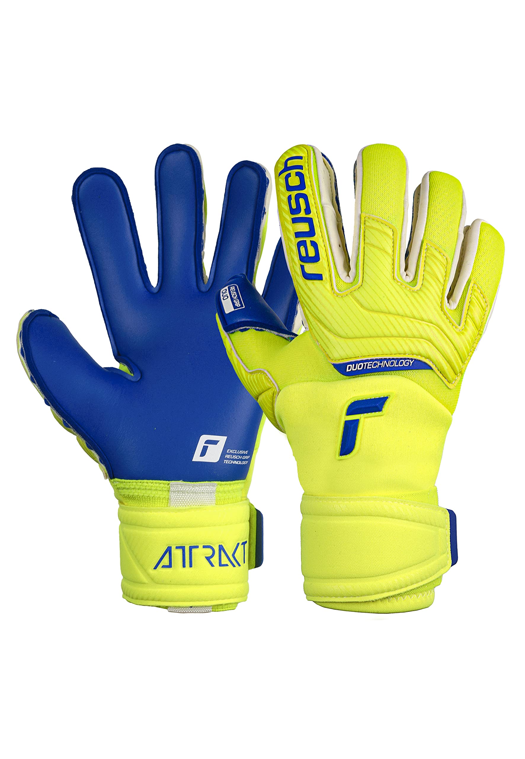 Reusch Attrakt Guanti da Portiere Unisex con Cucitura Interna E Rivestimento Grip Duo, Adatti per Tutte Le Superfici del Campo da Gioco, Calcio per Adulti Uomo