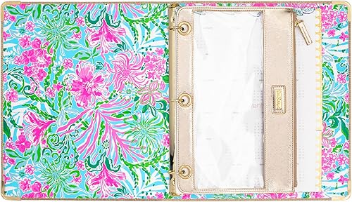 Miniatura 2 de Lilly Pulitzer Luxe Carpeta de 3 anillas Anillos de 0.75 pulgadas, organizador con separadores de pestañas, insertos de planificador, bolsa con