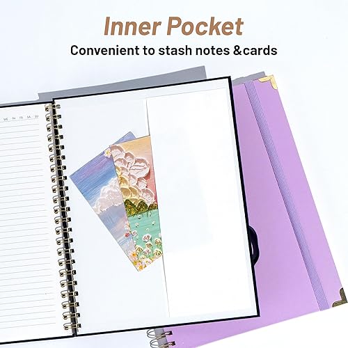 Miniatura 5 de Yoment Cuaderno de espiral rayado para el trabajo, 160 páginas, cuaderno en espiral de tapa dura, tamaño A5, cuaderno pequeño en espiral de 5 x 7
