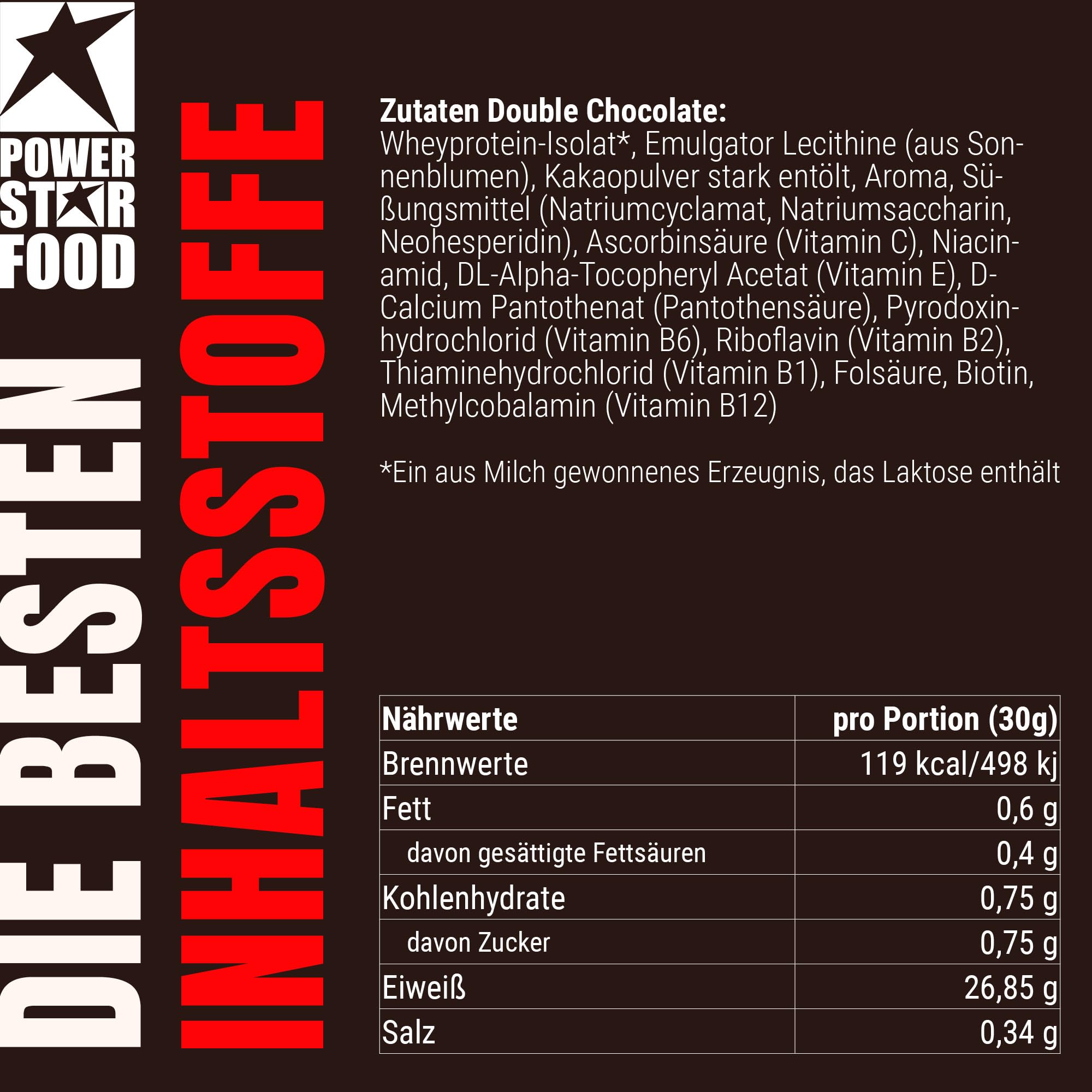 Powerstar 100% CFM WHEY ISOLATE 1kg | 96,5% Protéine s.s. | Poudre de protéine pour la musculation | Fabrication allemande | Protein Powder hautement dosée à base de lait de pâturage | Chocolat