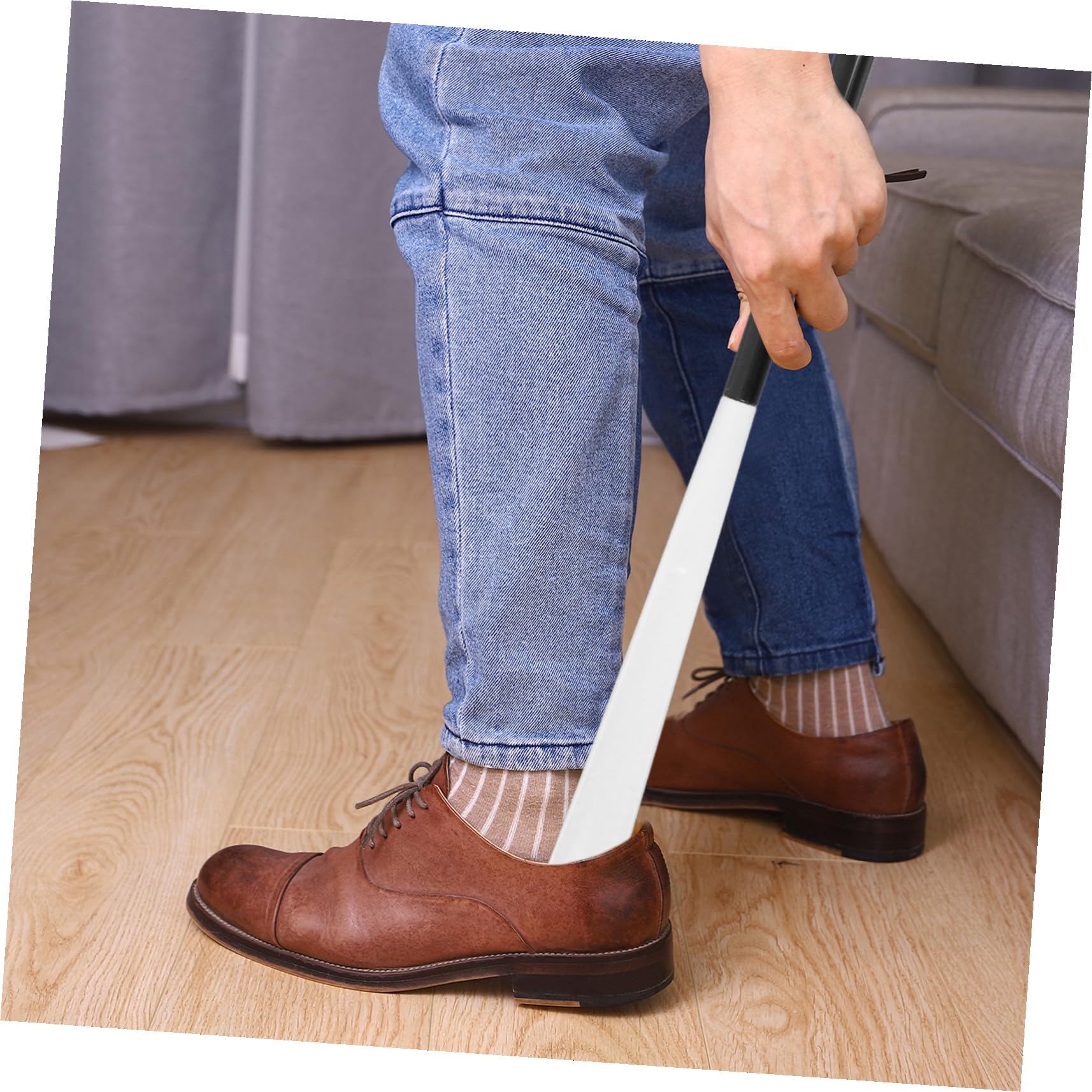 Dispositif D'assistance Manche Long Ajustable pour Chaussettes en ABS, Chausse-pied Ergonomique Aide Pratique pour Enfiler Chaussettes pour Personnes Âgées et Handicapées