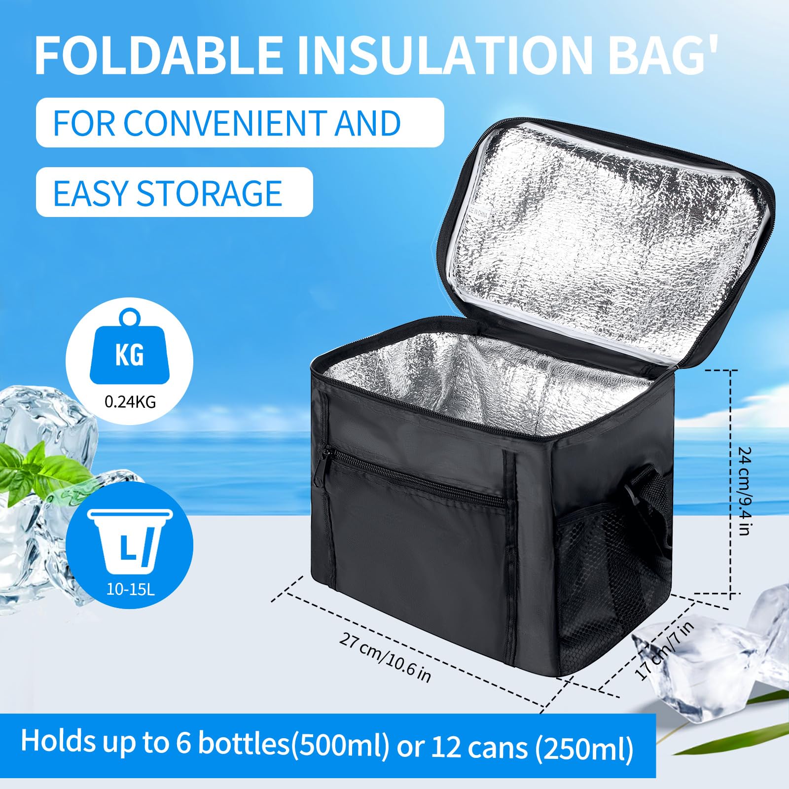 EULANT 2in1 Kühltasche Set 16L + 5L - Perfekt Für Picknick, Camping Und Strandtage