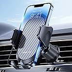 Miracase Phone Holders for Your Car with Metal Hook Clip, Air Vent Cell Phone Stand Car Mount, Universal Automobile Cradle Fit for iPhone Android and All Smartphones, Dark Black