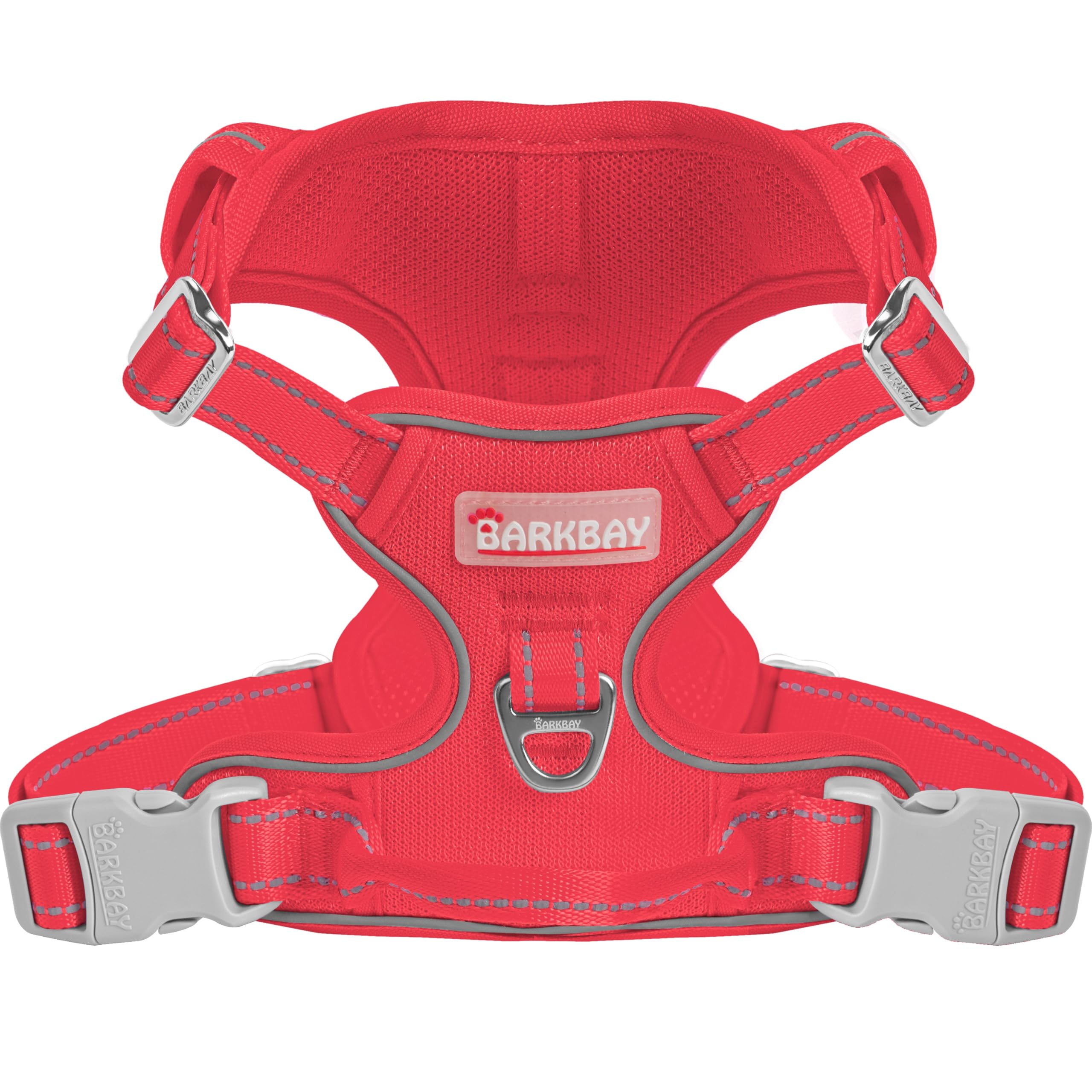 BARKBAY Dog Harness No Pull Mesh for Small Dogs - Adjustable, Reflective, Comfortable, No Choke, Heavy-Duty - Perfect for Outdoor Training, Walking, and Hiking - Strong & Durable - XS & Red Mesh โ image 1