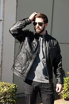 Victory Outfitters Men's Zip Out Hood Genuine Leather Jacket