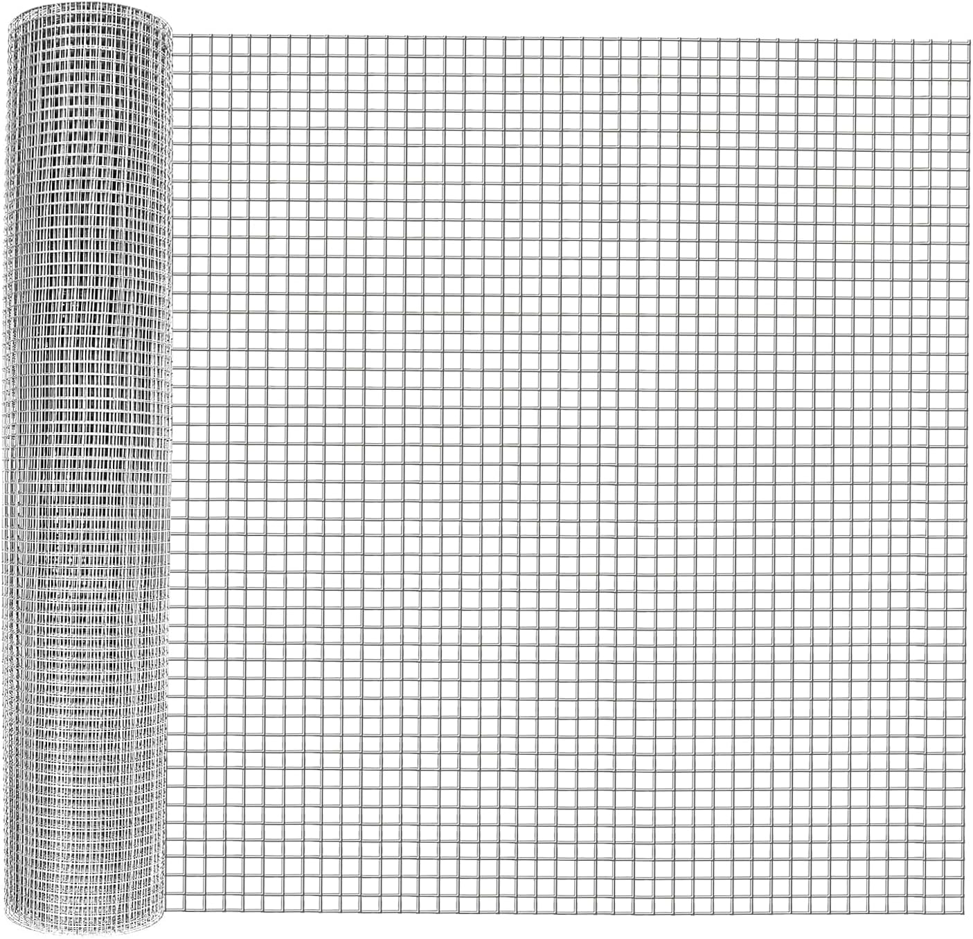 Hardware Cloth 1/4 Inch, Chicken Wire Mesh - 35.5IN x 118IN Galvanized Welded Wire Fence, Heavy Duty Chicken Wire Fencing for Garden, Chicken Coop, Gopher Control, Rabbit Proof Fencing & Snake Screen