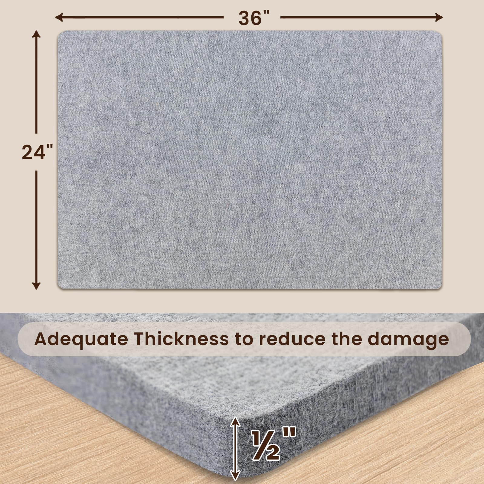 Alfombrilla de planchado de lana de 24 x 36 pulgadas, 100 % lana de Nueva Zelanda, tabla de planchar de lana de fieltro para costura, acolchado, manualidades y bordado
