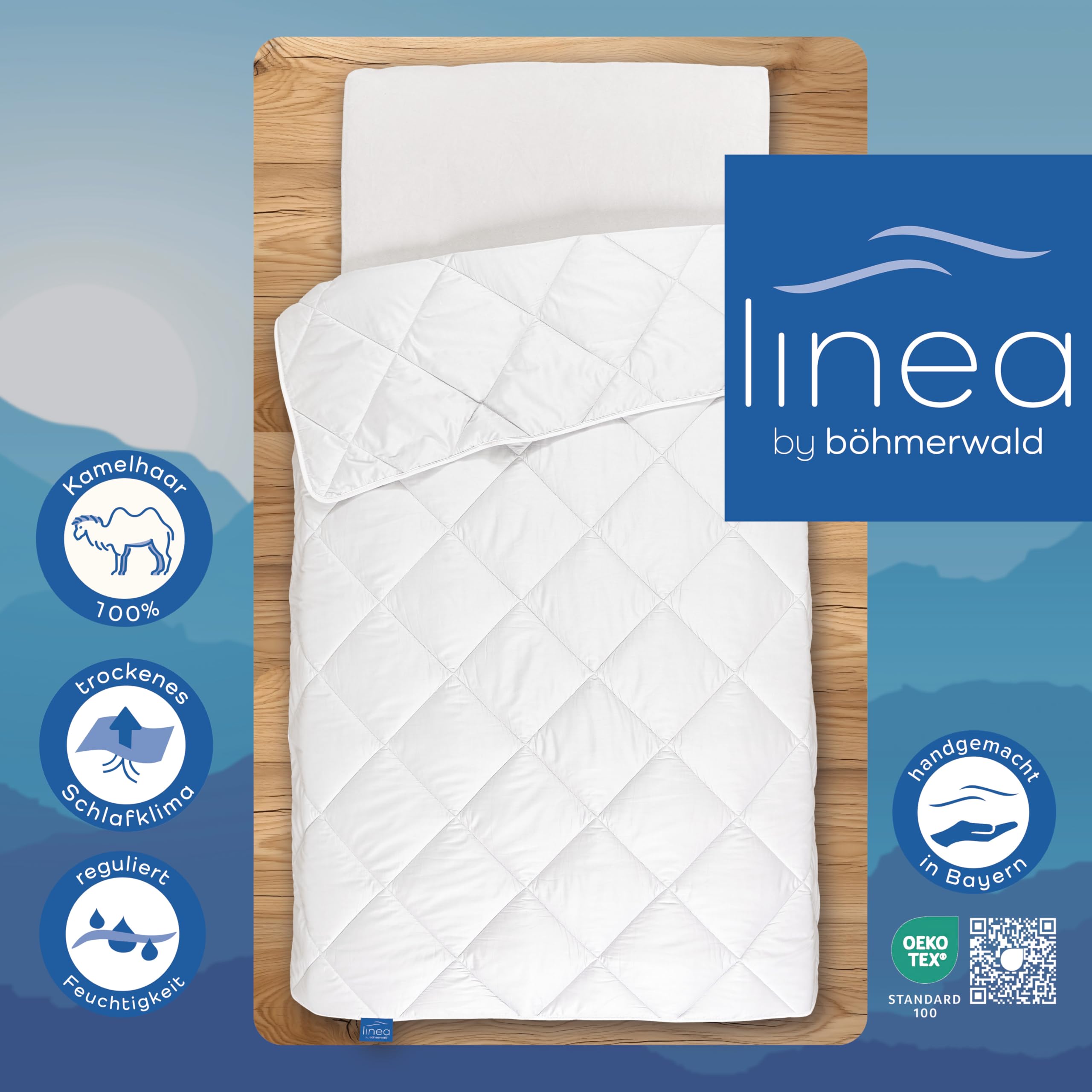 LINEA by Böhmerwald - Exclusive - Coperta in 100% Pelo di Cammello, pesantezza Normale, anallergica, Non necessita di Pulizia, Non Lavabile in Lavatrice, Prodotta in Germania, 135 x 200 cm