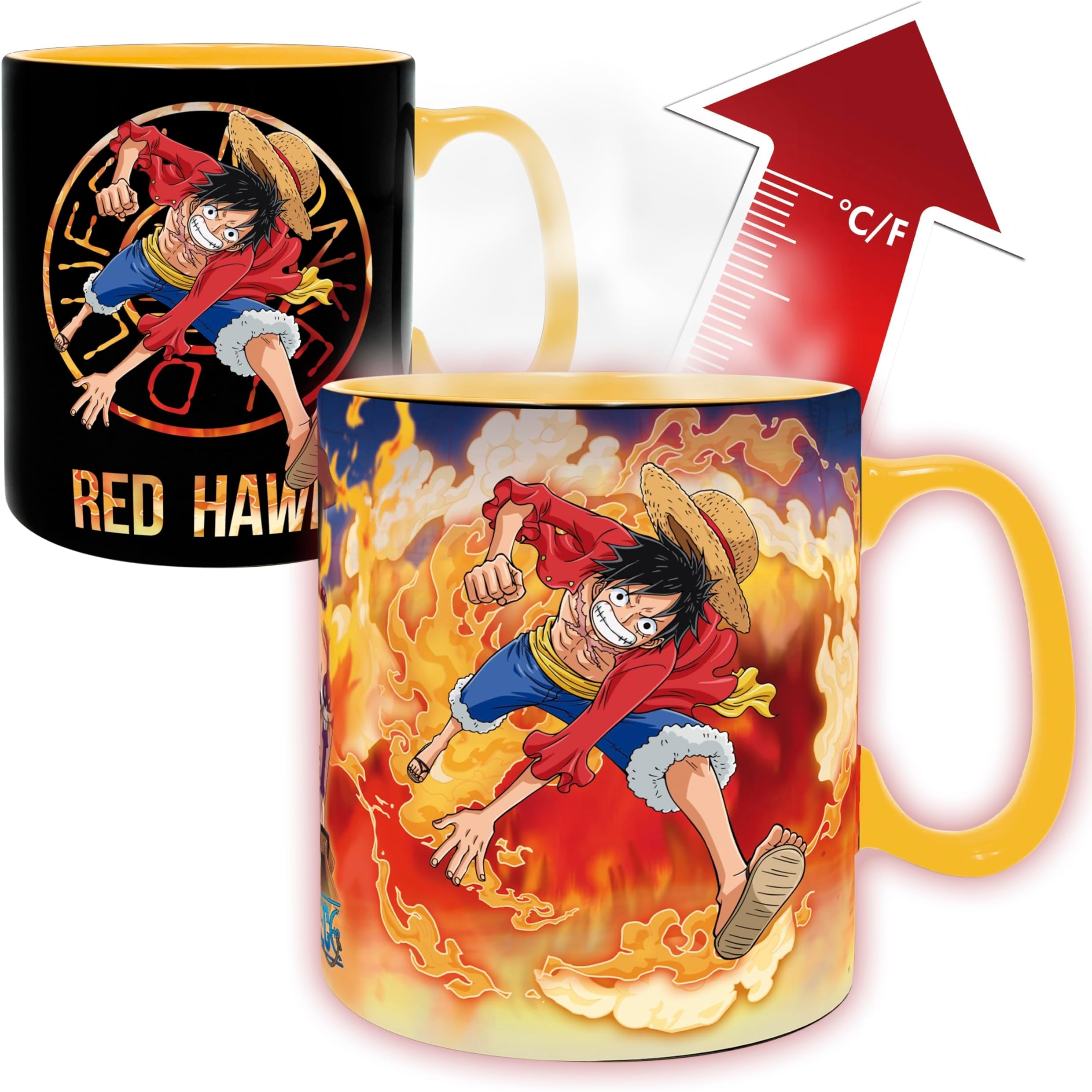 ABYstyle ONE PIECE - Mug Heat Change - 460 ml - Luffy & Sabo-cardboard box