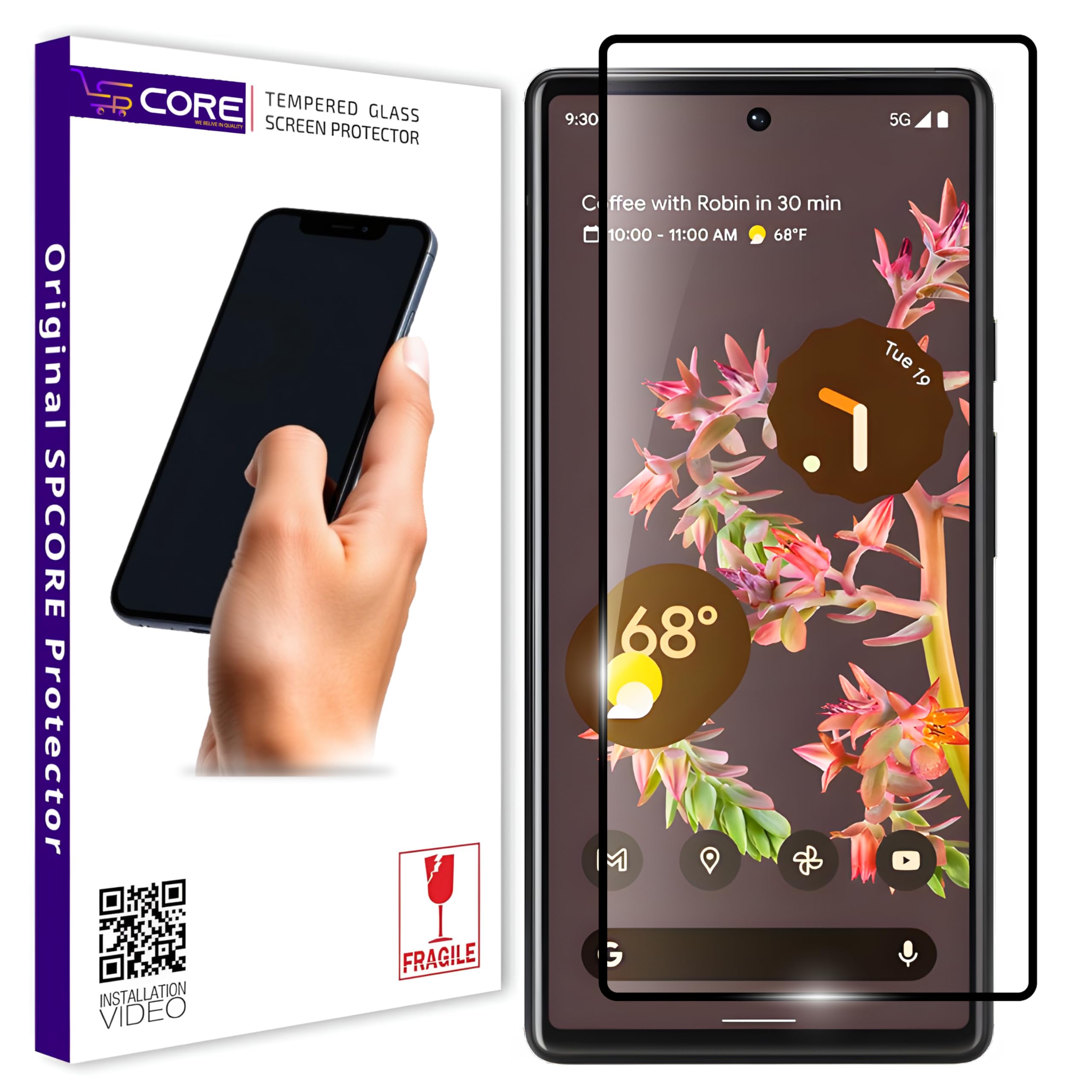 Edge to Edge Tempered Glass for Google Pixel 6 (6.4 Inch) with Easy Self Installation Kit | Black-picture-13