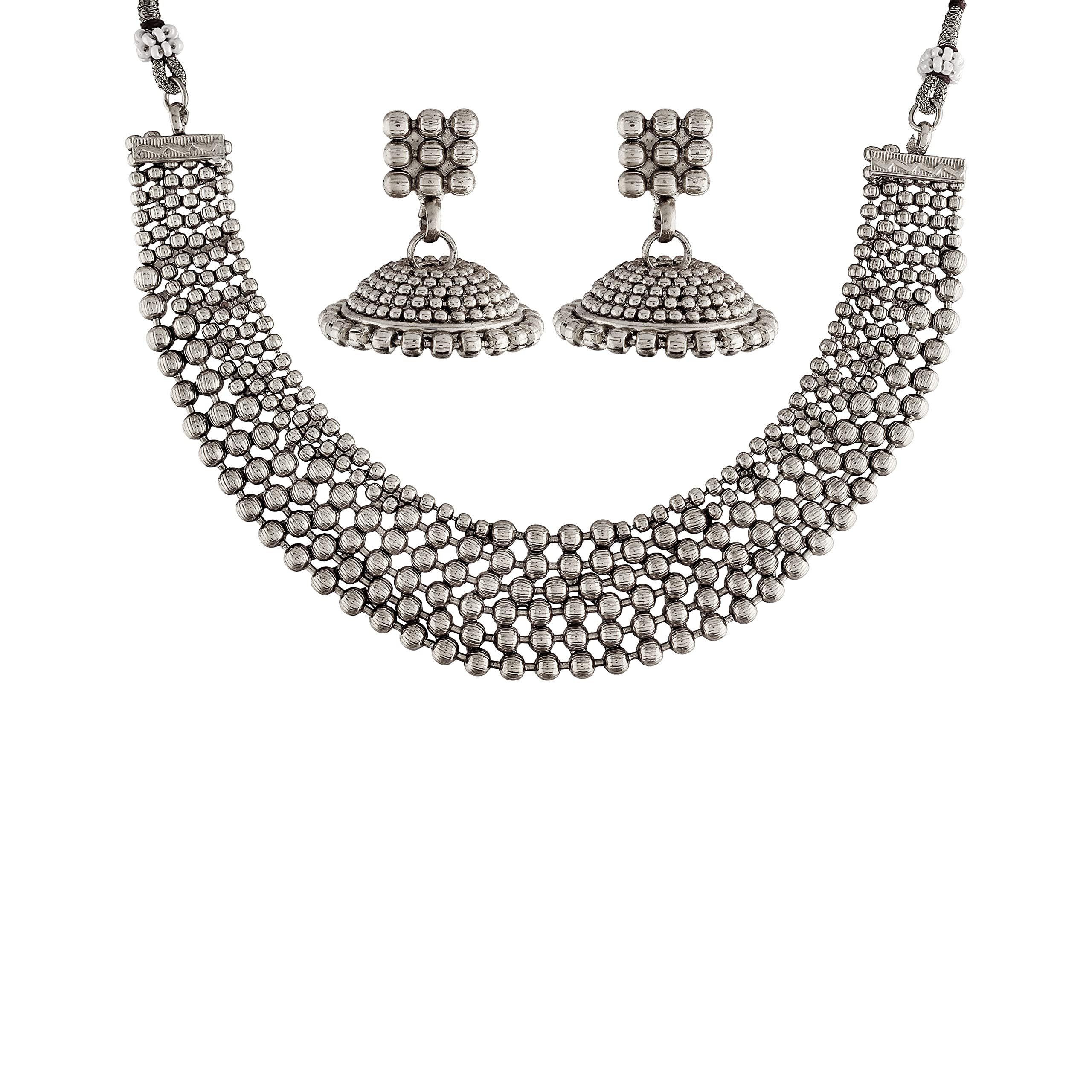 I Jewels Navratri Ethnic Oxidized Plated Traditional Style Choker Necklace Jewellery Set for Women/Girls (MC086OX) (B09SV7LQTN) Amazon Price History, Amazon Price Tracker