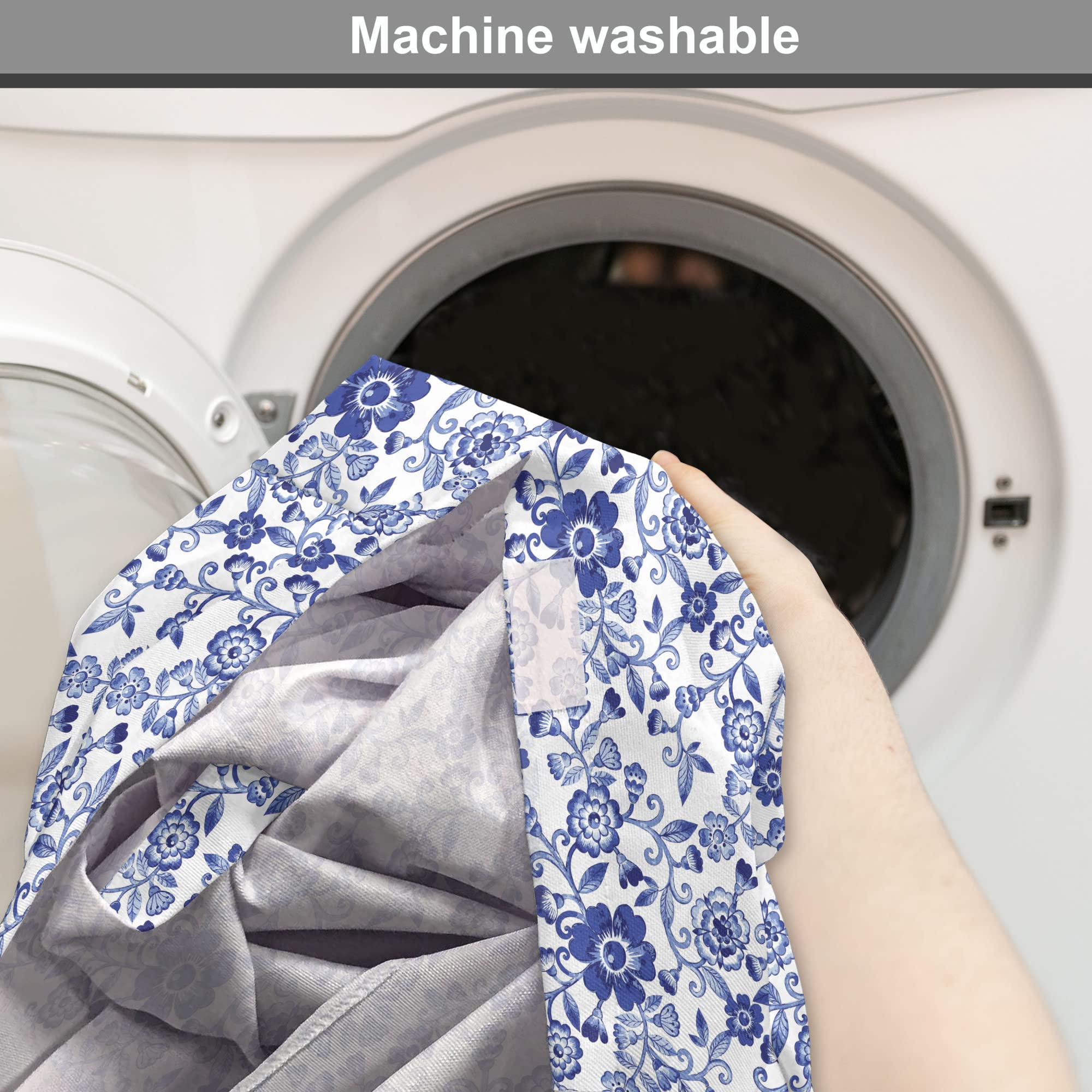 Ambesonne Watercolor Dog Crate Cover, Vibrant Blue Flowers Pattern Feminine Floral Spring Ornaments, Easy to Use Pet Kennel Cover for Medium Large Dogs, 48 Inch, Violet Blue White