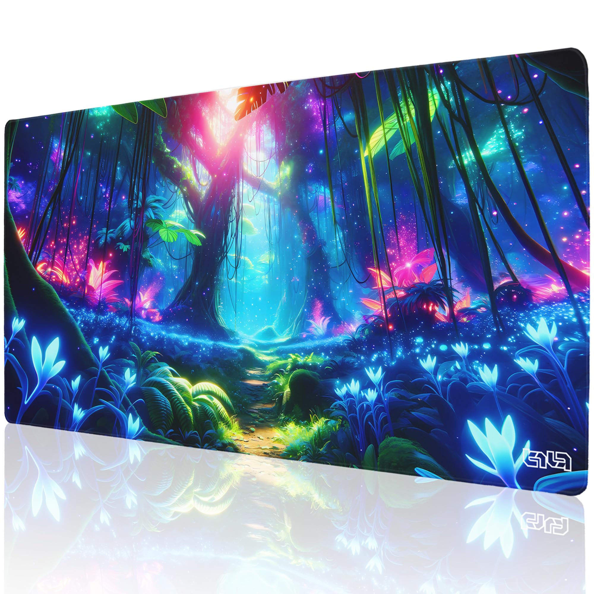Tilt Tappetino Mouse XXL 100x50 cm | Antiscivolo Sottomano Scrivania | Impermeabile Tappetino Mouse Gaming | Accessori Scrivania Ufficio e PC | Tappetino Scrivania Grande (Cosmic Forest)