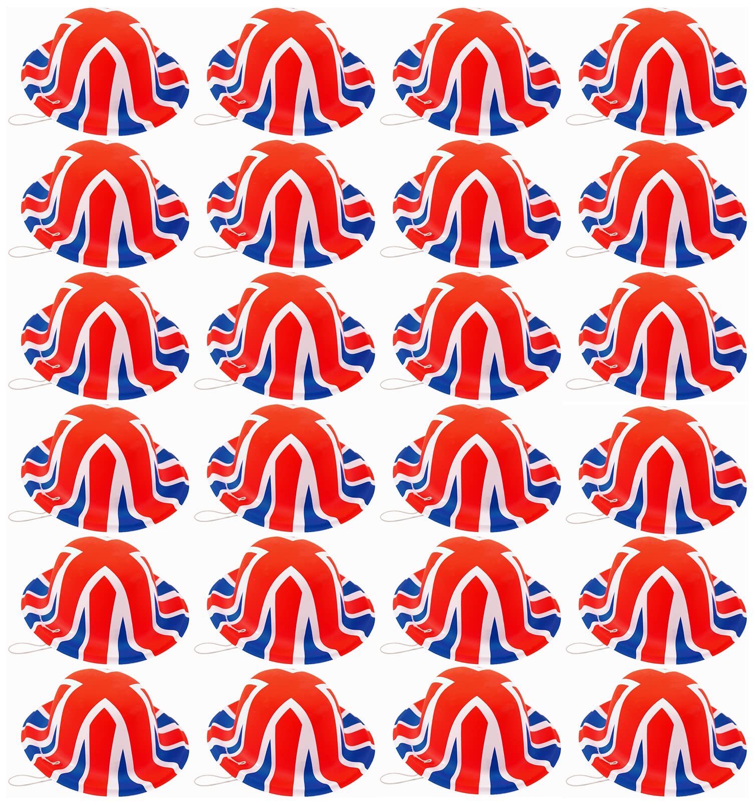 Quickdraw24 X Mini Union Jack Bowler Hats Plastic Adults Party