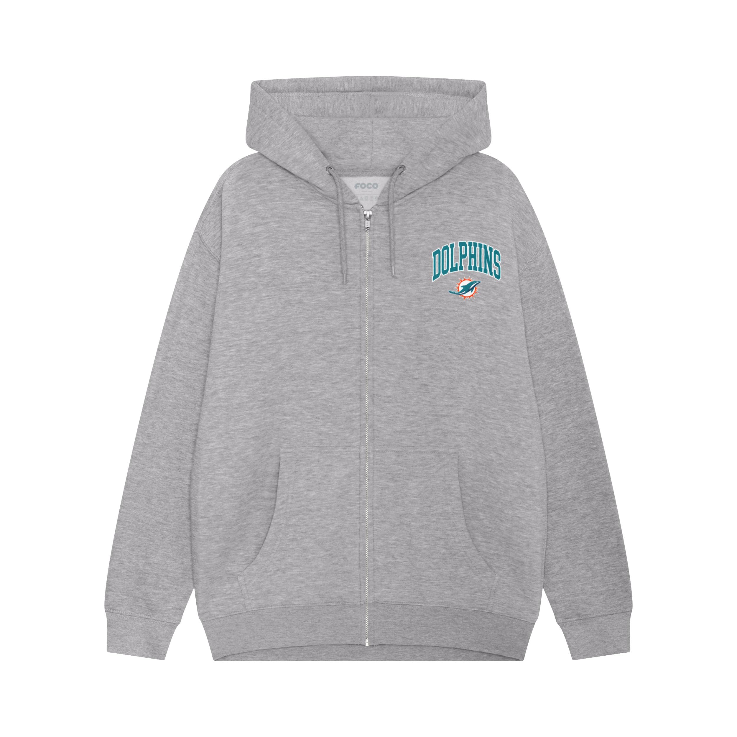 FOCO NFL Team Logo Arched Wordmark Zip Up Hoodie