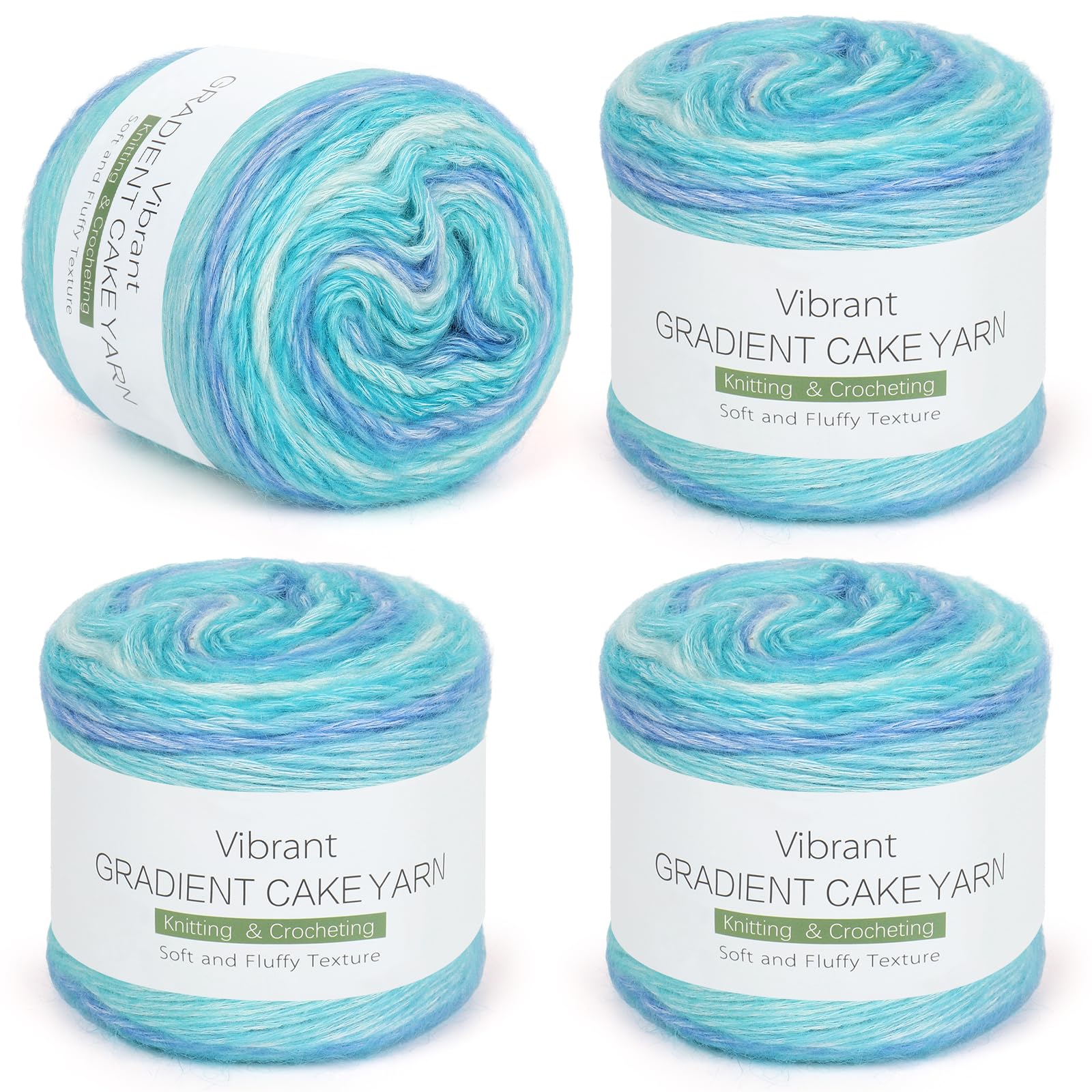 Coopay Farbverlaufsgarn, 400g (4x100g) Wolle zum Häkeln, Mehrfarbiges Gradient Häkelgarn, Schön Farbverlaufswolle Super Weich Häkelgarn, Wolle zum Stricken Elegante Pullover Hüte, Schal