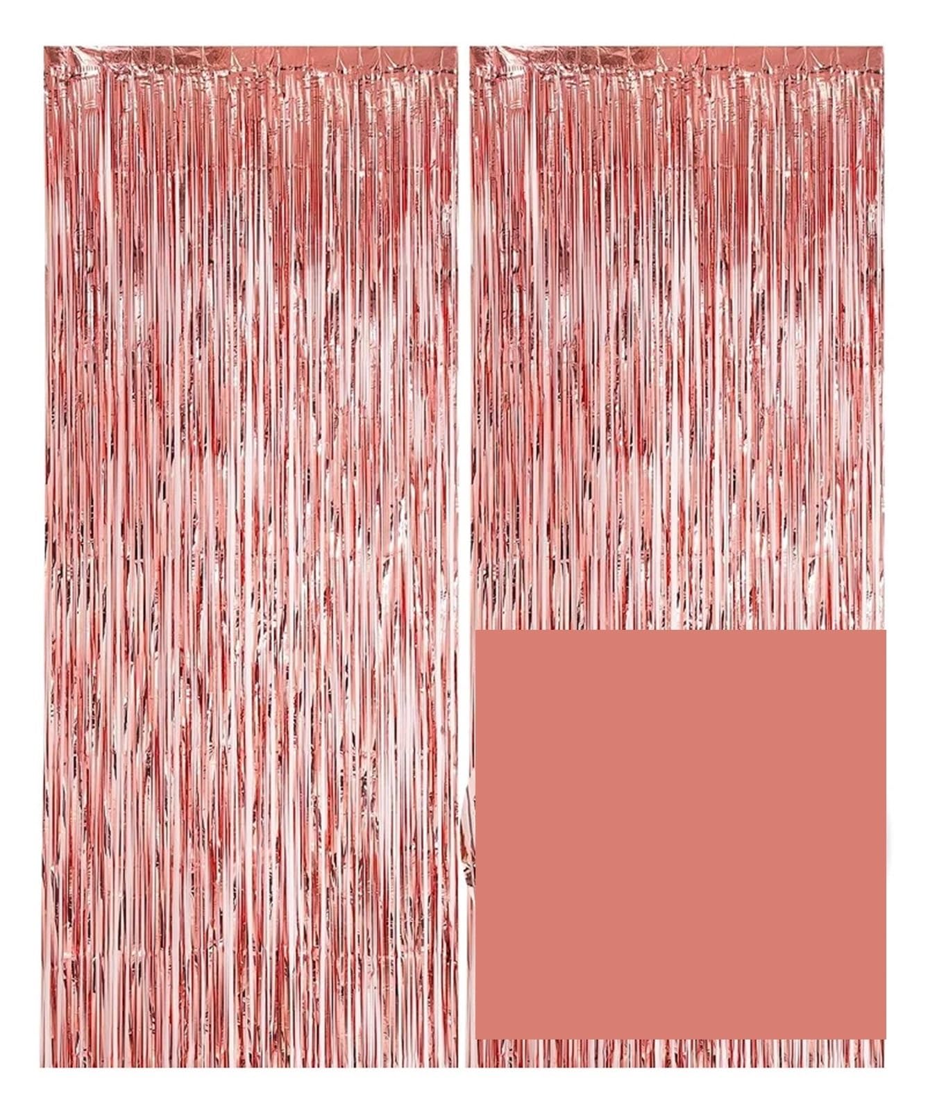 22 UDS-1 * 2,0 m cortinas con flecos de papel aluminio for decoración fondo fiesta, pared película brillante borlas Para Hogar(Rose red)