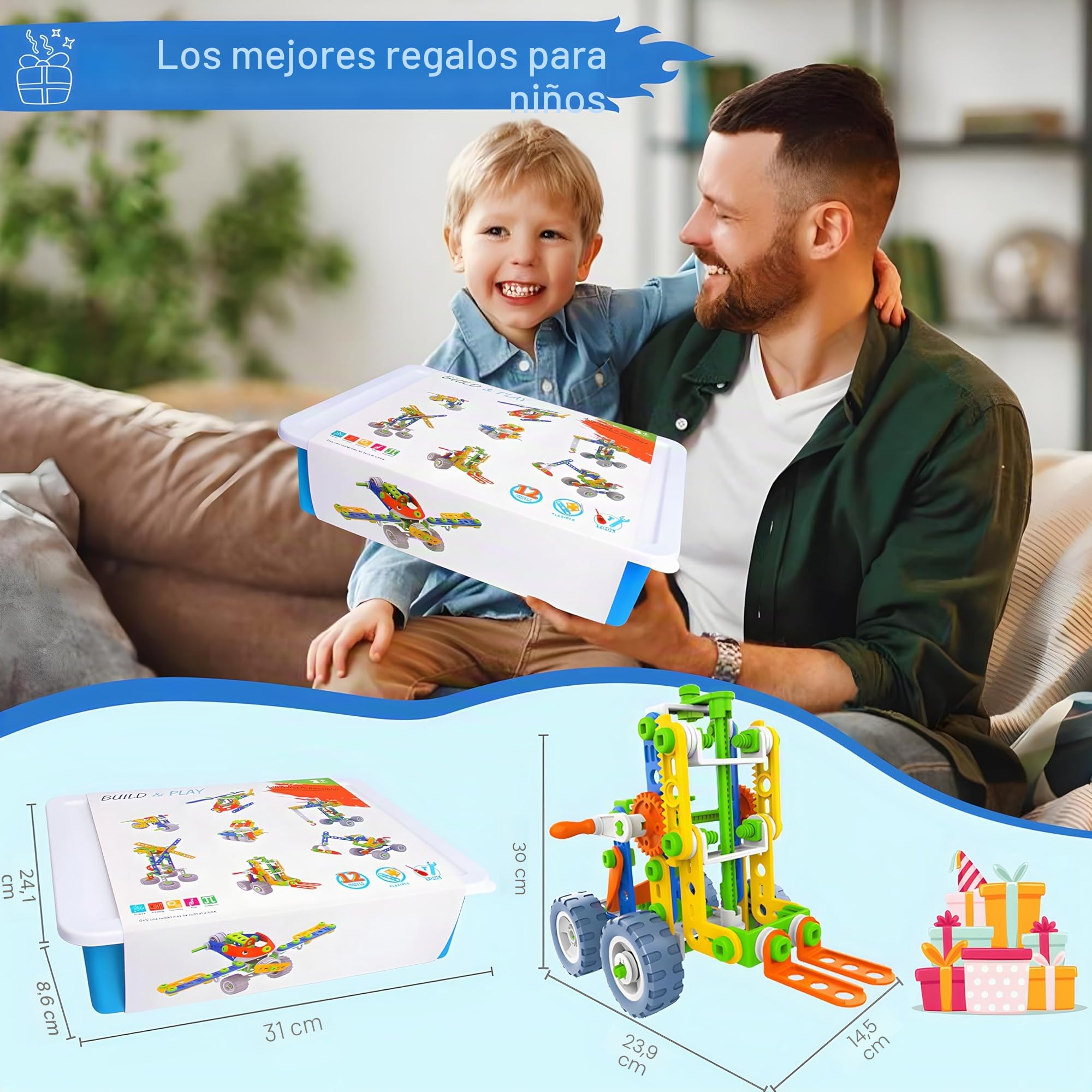 MOONTOY 12-en-1 Bloques de Construcción Juguetes para Niños de 4 5 6 7 8 Años y Mayores, 152 PCS Juguetes Educativos, Juego construccion Regalo de Juguete para Niños y Niñas 5 6 7 8 9 10 11 12 Años