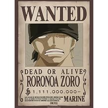 GB eye Poster One Piece Wanted WANTED Zoro