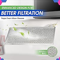 Vista 4 de Filtro de repuesto para microondas de 5.78" x 12.91", se adapta al filtro de microondas Whirlpool W10208631A - Filtros de grasa de malla de aluminio