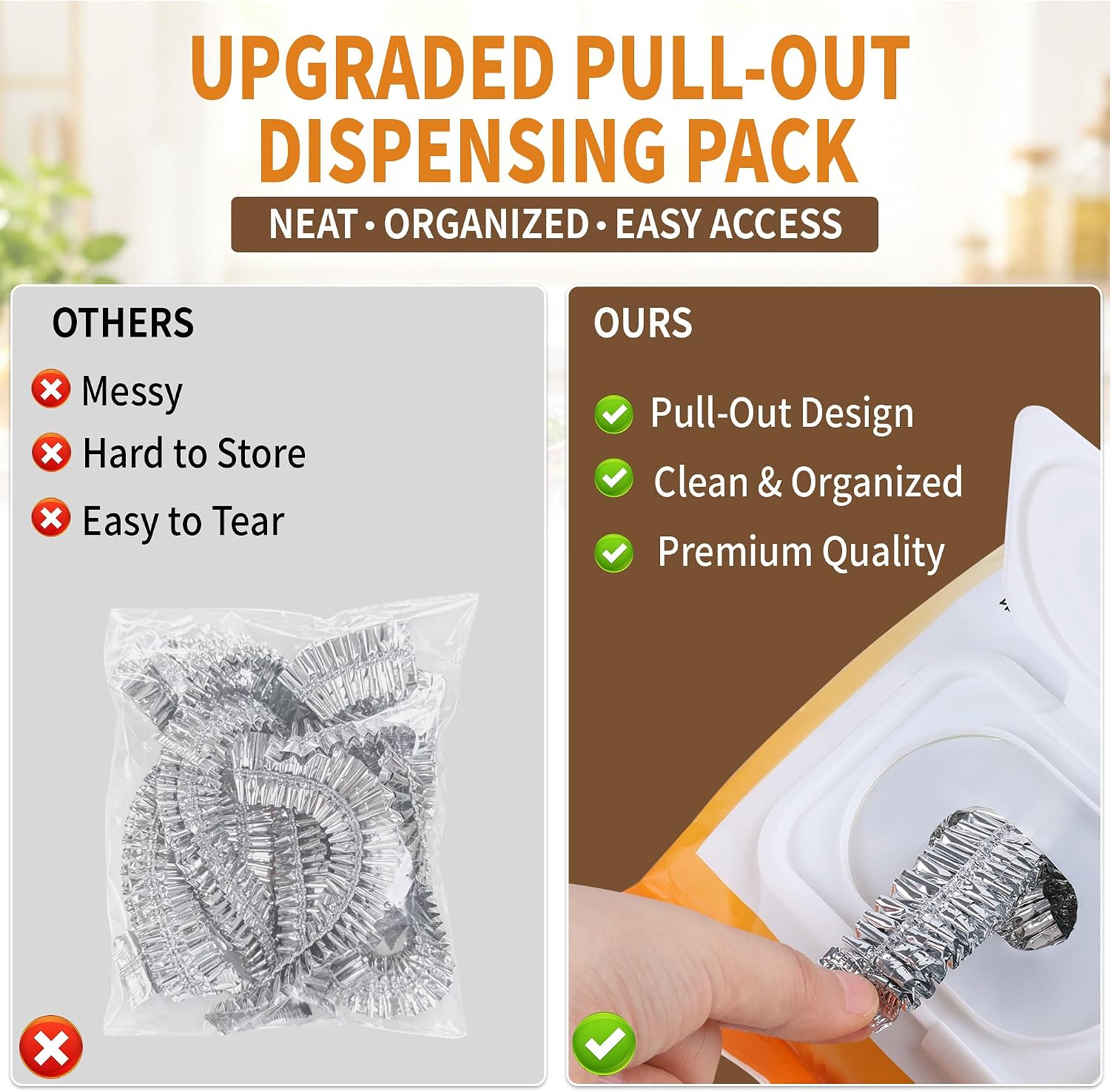Stretchy Aluminum Foil Food Covers, Fits 4.3"-9.4" Containers（50 PCS）