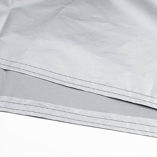 Miniatura 3 de uxcell L 180T - Protector de polvo de lluvia para scooter negro + plateado cubierta de motocicleta de 86 pulgadas para Yamaha