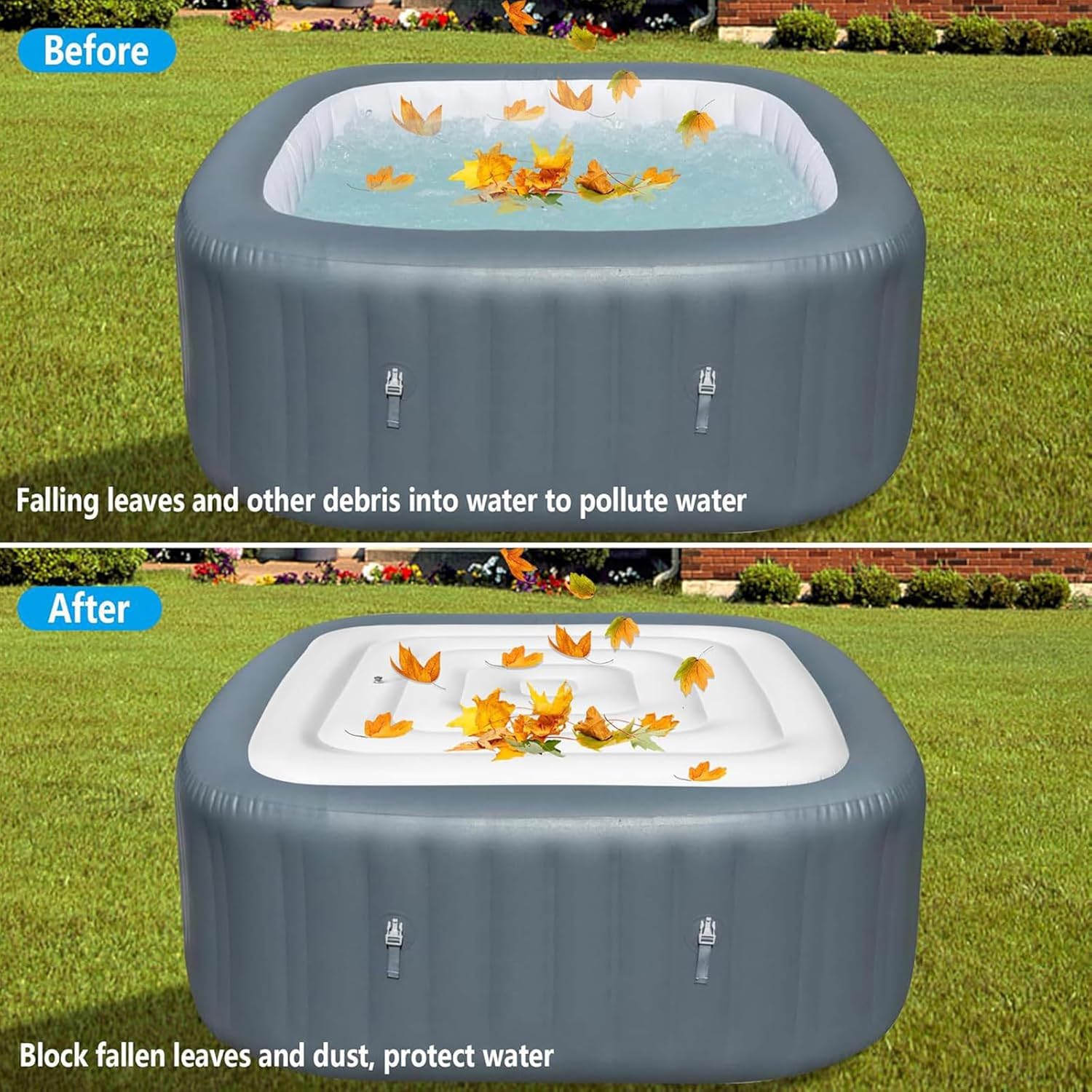 Portable Inflatable Hot Tubs Covers with Handle Insulated Thermal Lid Protector Practical Protective Practical Protective