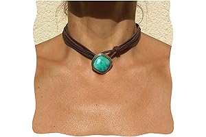 Western Boho Chic Tassel Necklace with Amazonite Stones for Women
