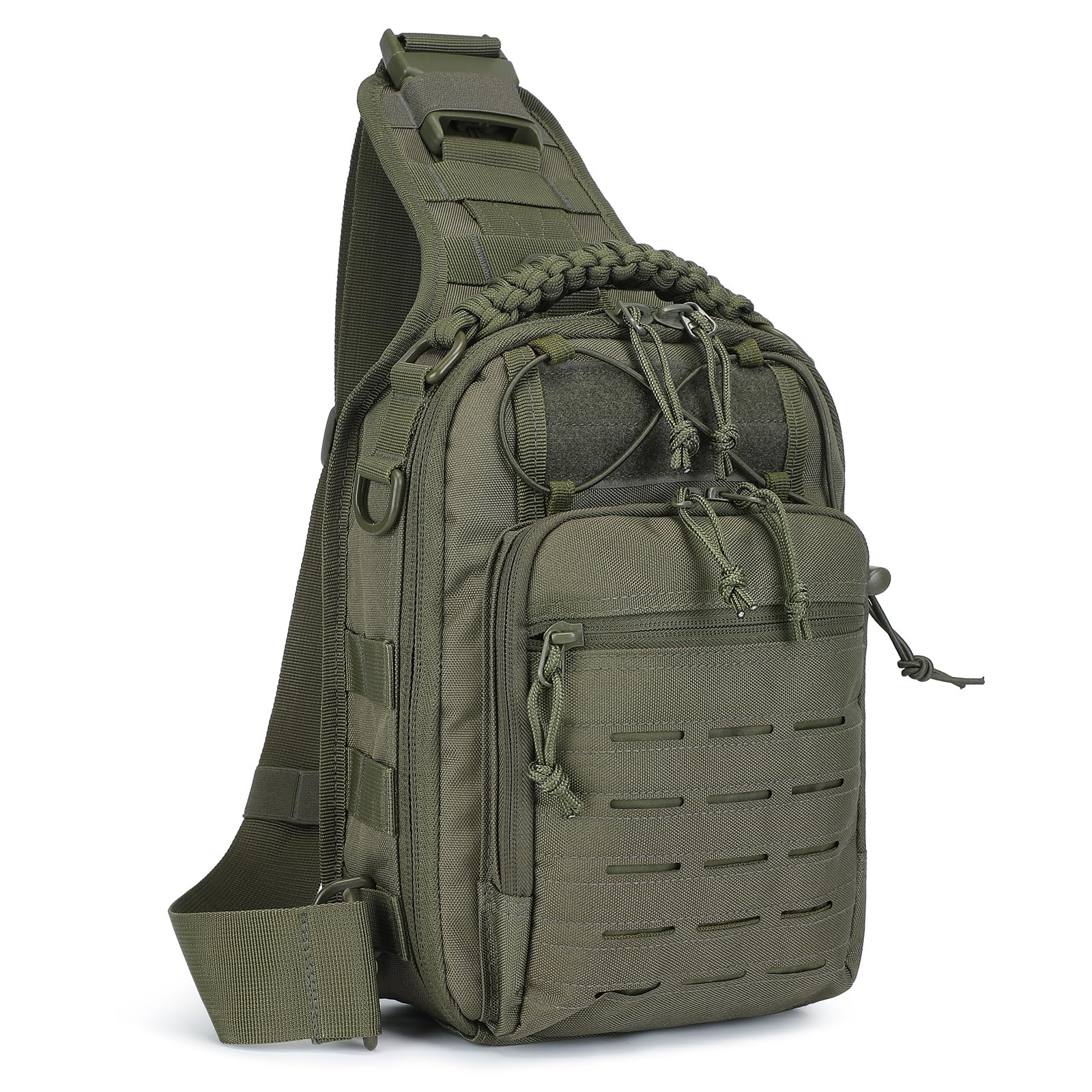 HUNTVP Taktyczna torba na klatkę piersiową, wojskowa torba na ramię, wojskowa torba na klatkę piersiową, plecak Molle, torba crossbody, torba na ramię, mini dla mężczyzn, kobiet, podróże, wędrówki, na