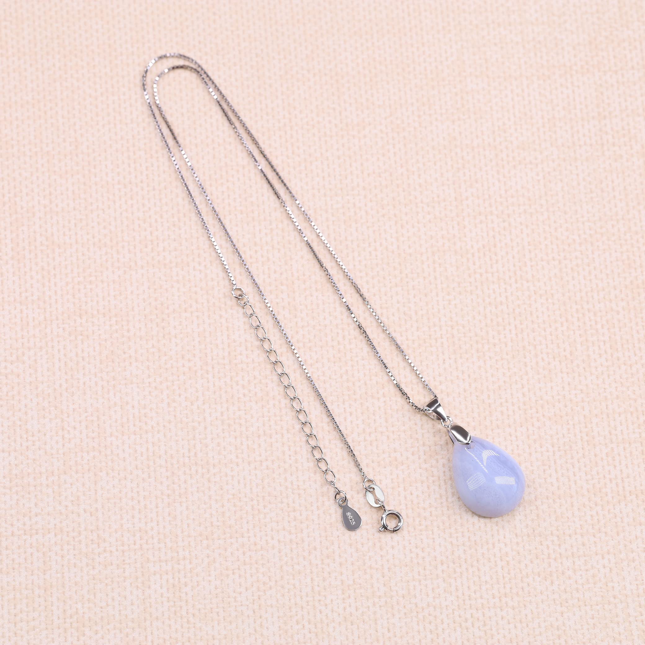 COAI Collana da Donna in Argento Sterling 925 con Ciondolo Goccia in Pietre Naturali