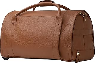 Wool & Oak - NOVA Large Duffle Bag with Wheels, Sand (Leather), Leather
