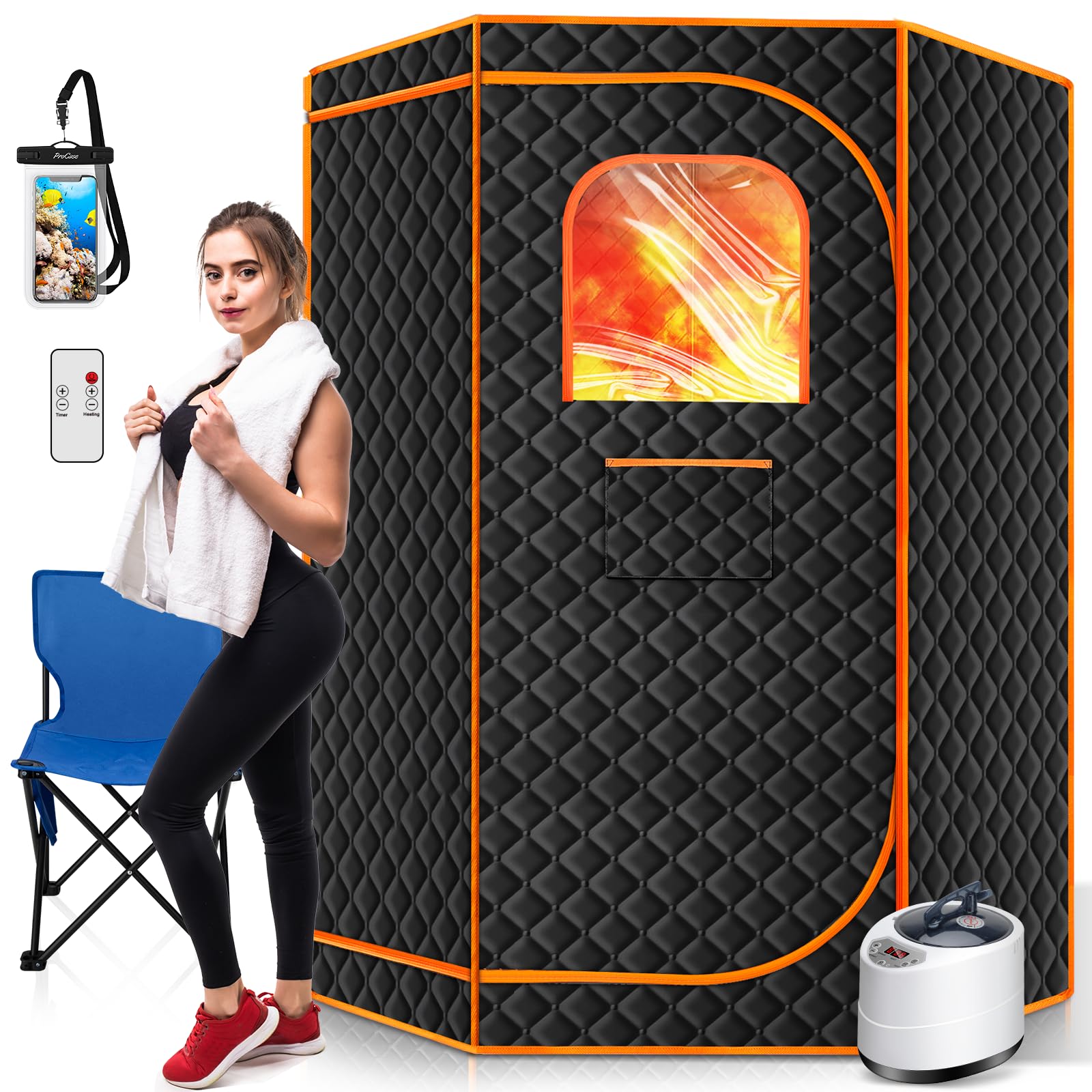 RELEXNOW Sauna a vapor portátil para casa, caixa de sauna portátil