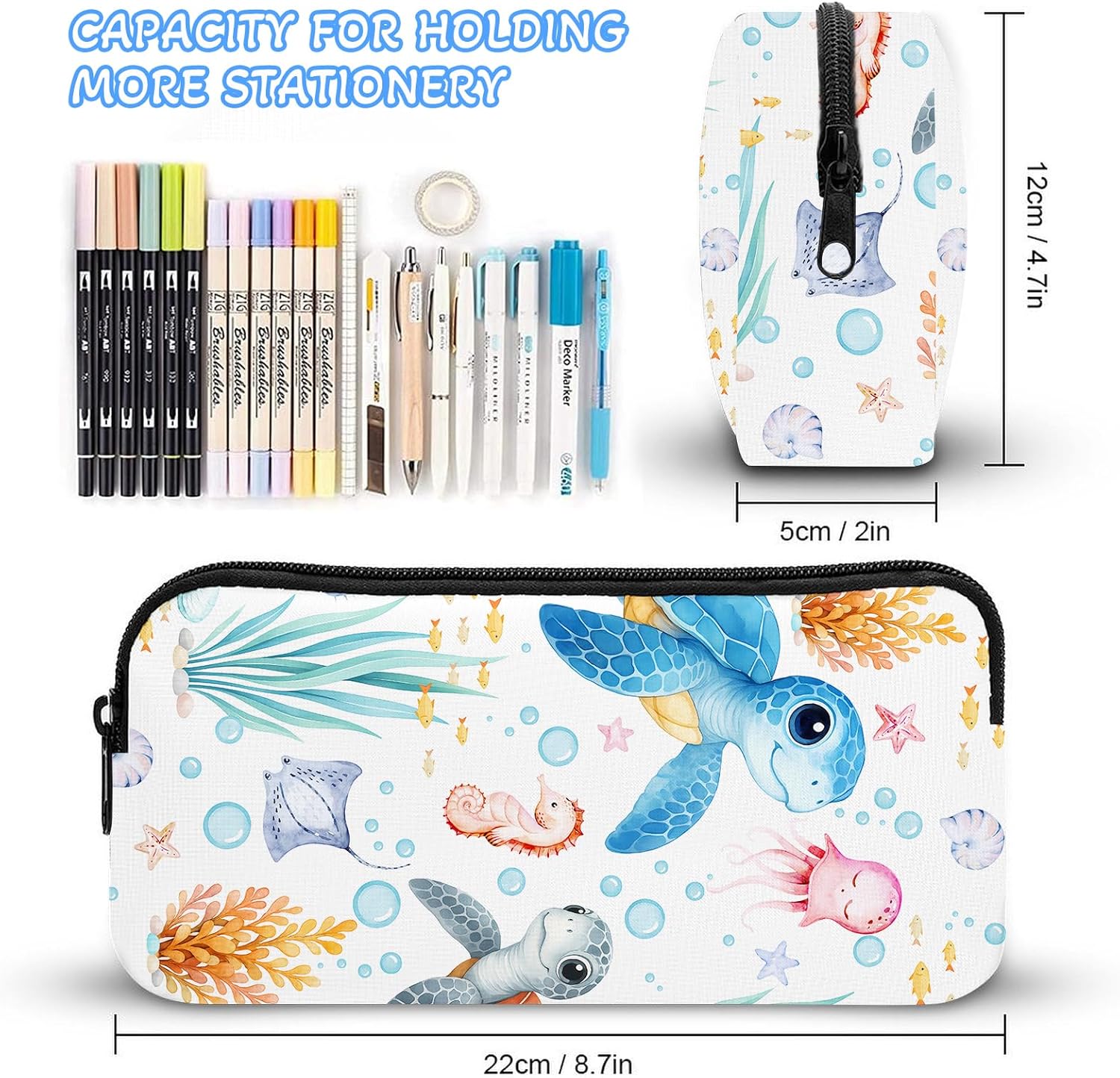 Turtle Backpack Set for Kids,School Bookbag with Lunch Box and Pencil Pouch Bag - Image 6