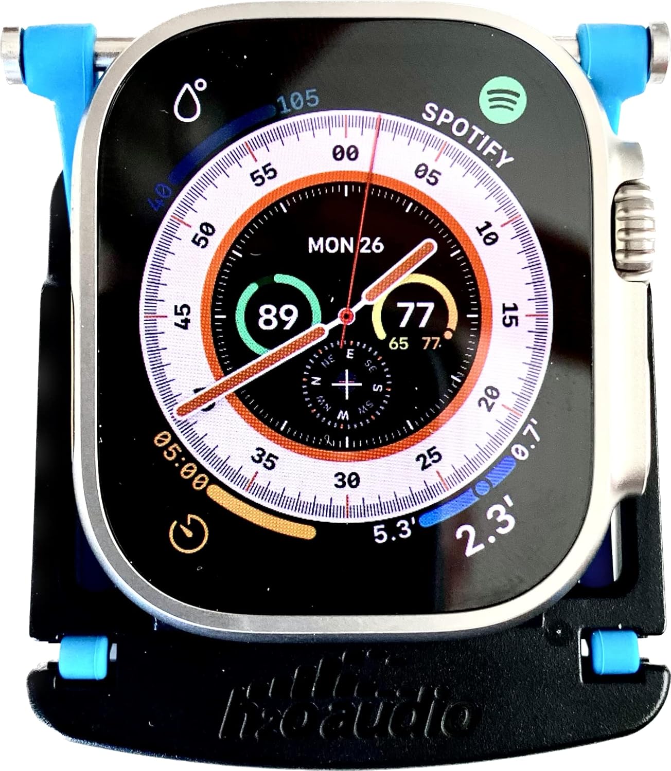 H2O Audio Clip Mount for Apple Watch – Compatible with All Models Including Ultra – Strong & Reliable Design for Swim Goggles, Caps & Sports – Patent-Pending, Black
