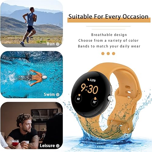 Miniatura 81 de Band Compatible with Google Pixel Watch 1/2/3/4 (41mm), Soft Silicone Sport Replacement Straps Bracelet for Google Pixel Watch 41mm
