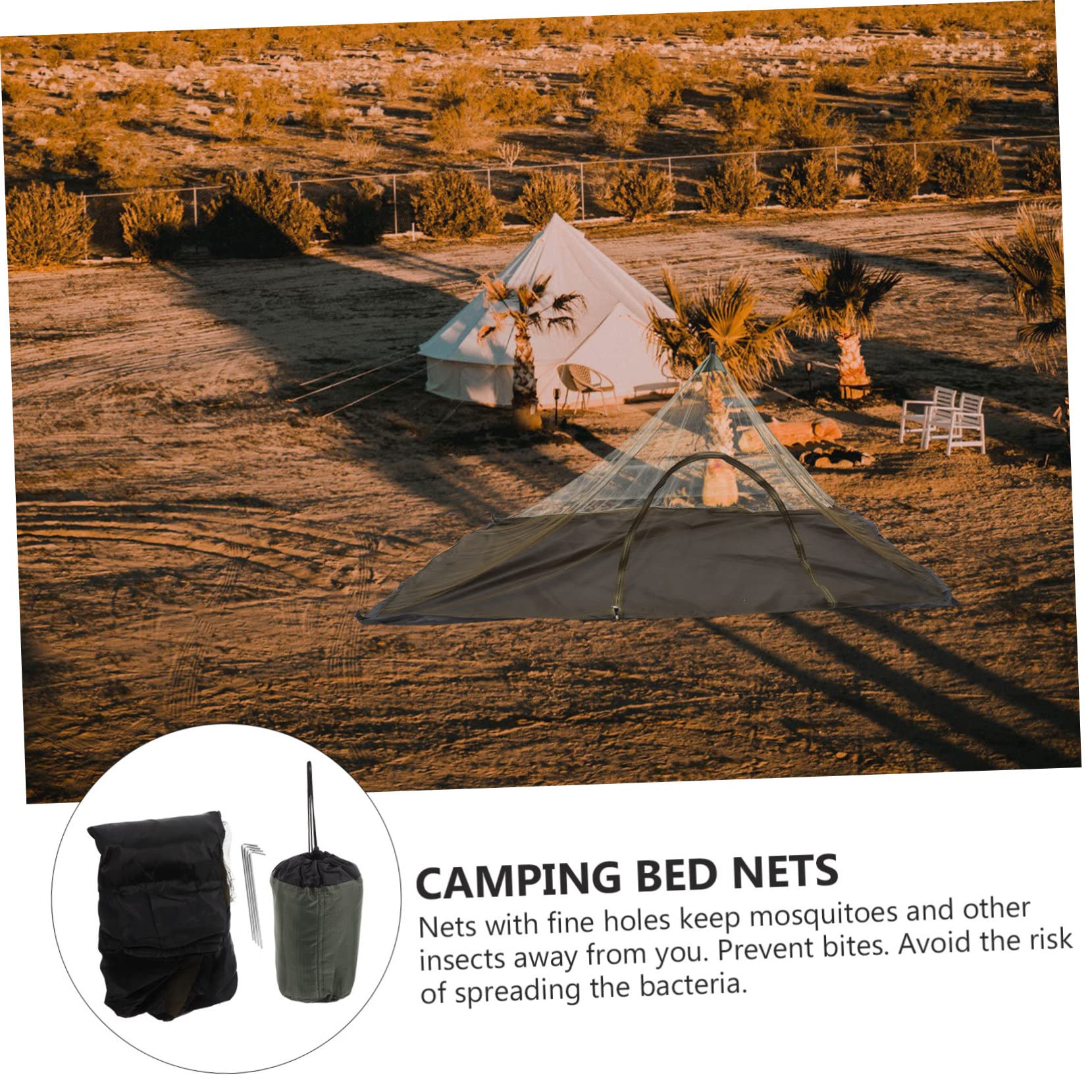 ORFOFE Mosquitera para Camping con Zipper de Alta Densidad para Senderismo y Mochilero Ligera y Reutilizable Protección Efectiva contra Insectos Portátil con de Fijación