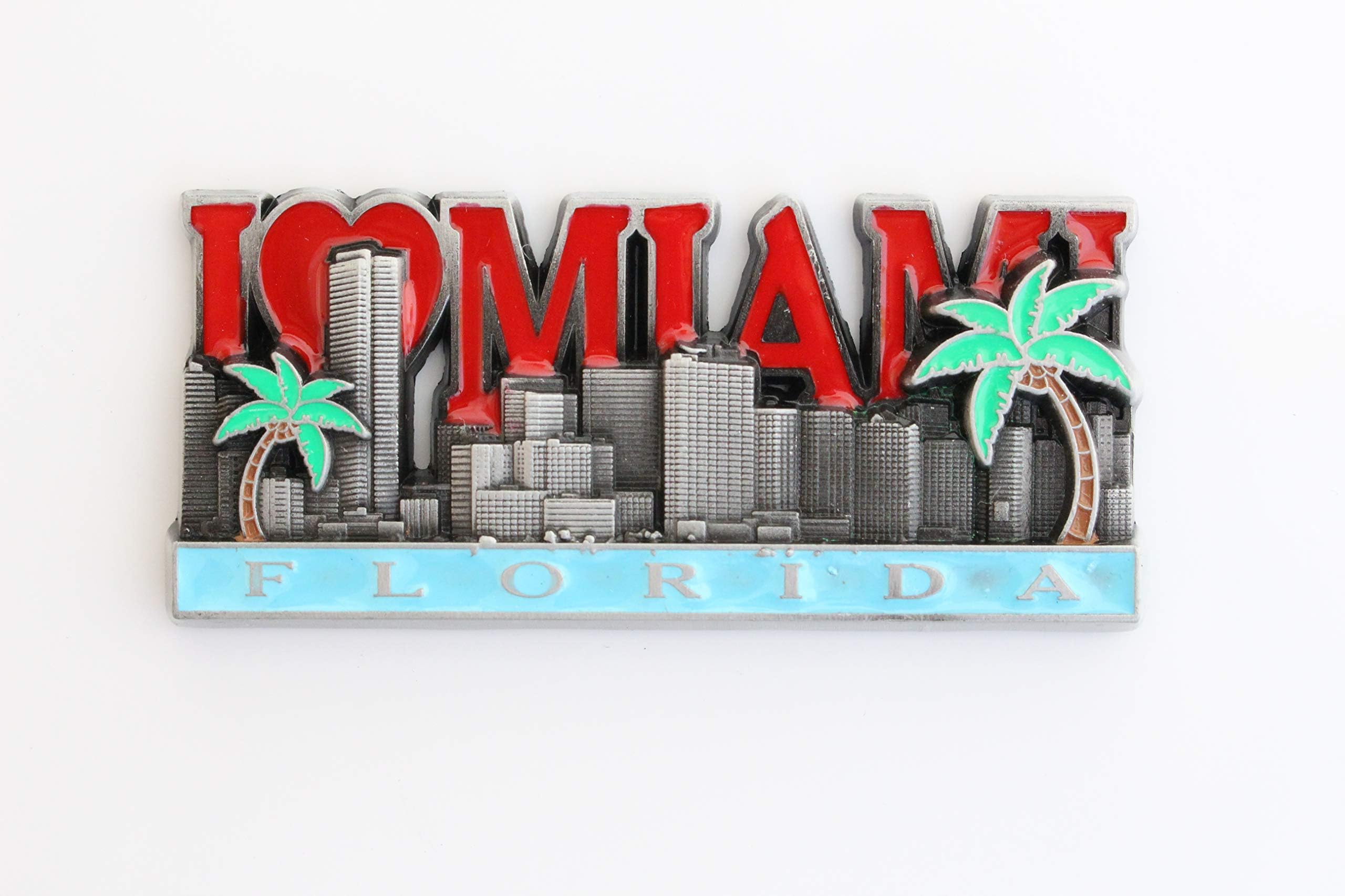 3D - MIAMI FLORIDA Metal Fridge Magnet Sticker City Holiday Souvenir Travel Memory on Refrigerator Gift