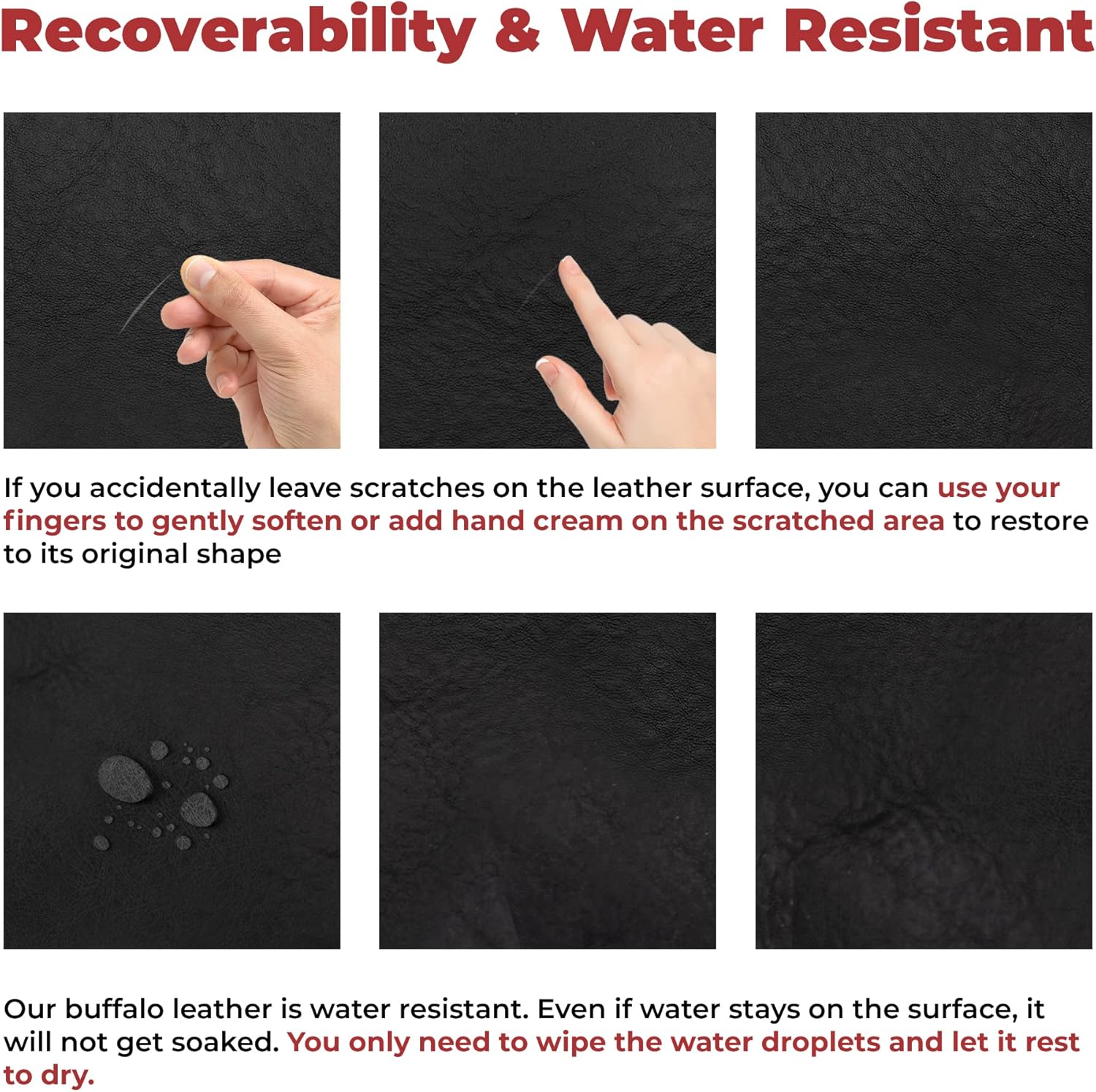 European Leather Works - Buffalo Belt Blanks 8-10 oz (3-4mm) Size: 1"x55-60" (2.5x139-152.4cm) - Black Color Full Grain Leather Belt Straps/Strips for Tooling, Holsters - Image 5