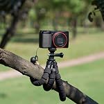 Amazon Basics Portable and Flexible Tripod with Wireless Remote and Smartphone Clamp, 10-inch long, Black