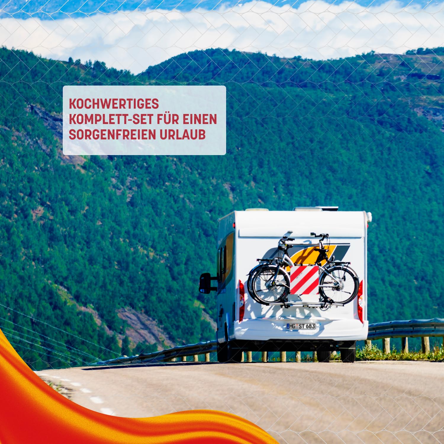 MAGMA Warntafel für hinten, Italien. Für Fahrradträger, Heckträger, Anhänger, Warnschild für Wohnwagen, Wohnmobil, Auto. Urlaub, Camping, Abschleppen Rot-weiße Streifen, reflektierend