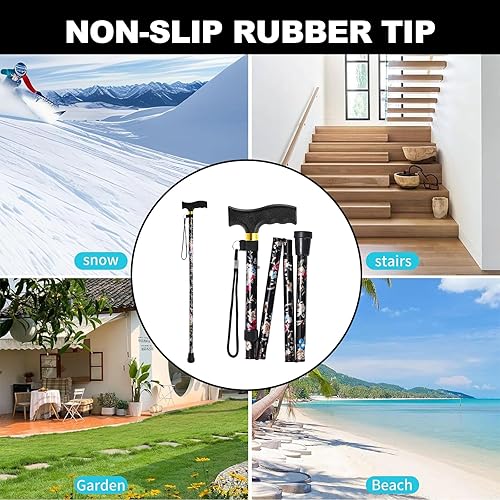 Miniatura 5 de Walking Cane, Cane for ManWoman  Mobility & Daily Living Aids  5-Level Height Adjustable Walking Stick  Comfortable Plastic T-Handle Portable