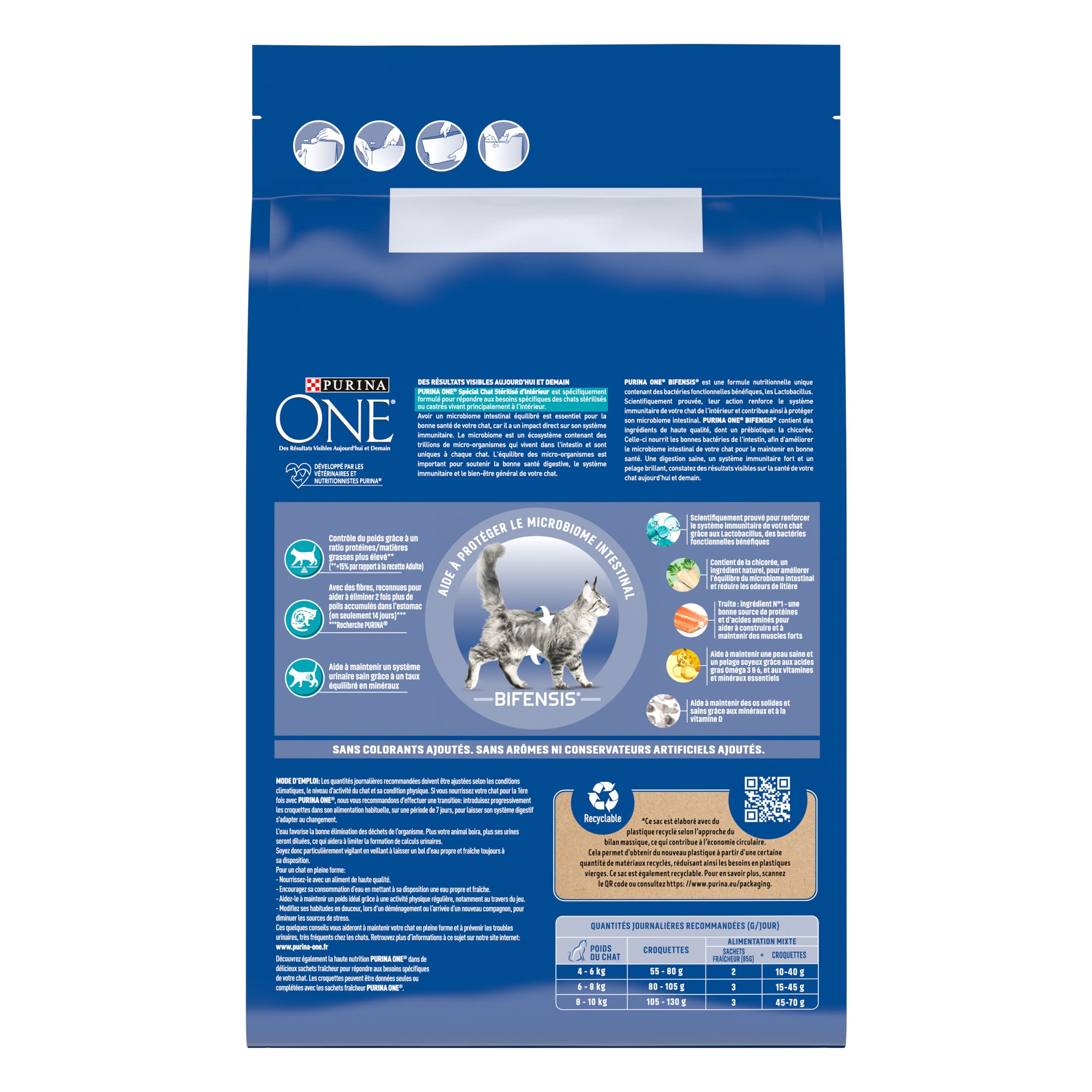 PURINA ONE Bifensis | Speziell für sterilisierte Katzen im Innenbereich | Trockenfutter | hilft bei der Gewichtskontrolle, erhält EIN gesundes Harnsystem, entfernt Magenhaare | Forelle | Beutel 1x 3kg
