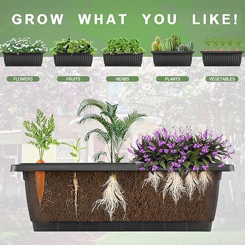 Miniatura 7 de Homdox Cama de jardín vertical de 3.74 pies, maceta elevada vertical de 5 niveles, 23 x 26 x 45 pulgadas, cama elevada para jardín al aire libre con