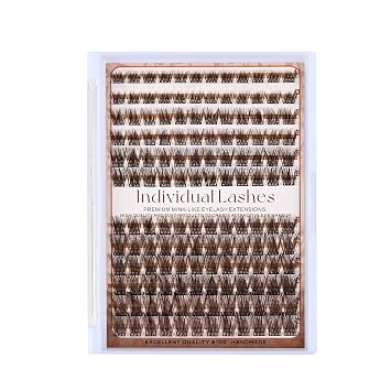 Brown Lash Clusters Fake Eyelashes 144 Cluster 8-16mm Mixed Lengths 3D DIY Individual Eyelashes Extensions at Home Soft Reusable Natural Look False Eyelashes Pestanas Long-Lasting Wholesale LASGOOS